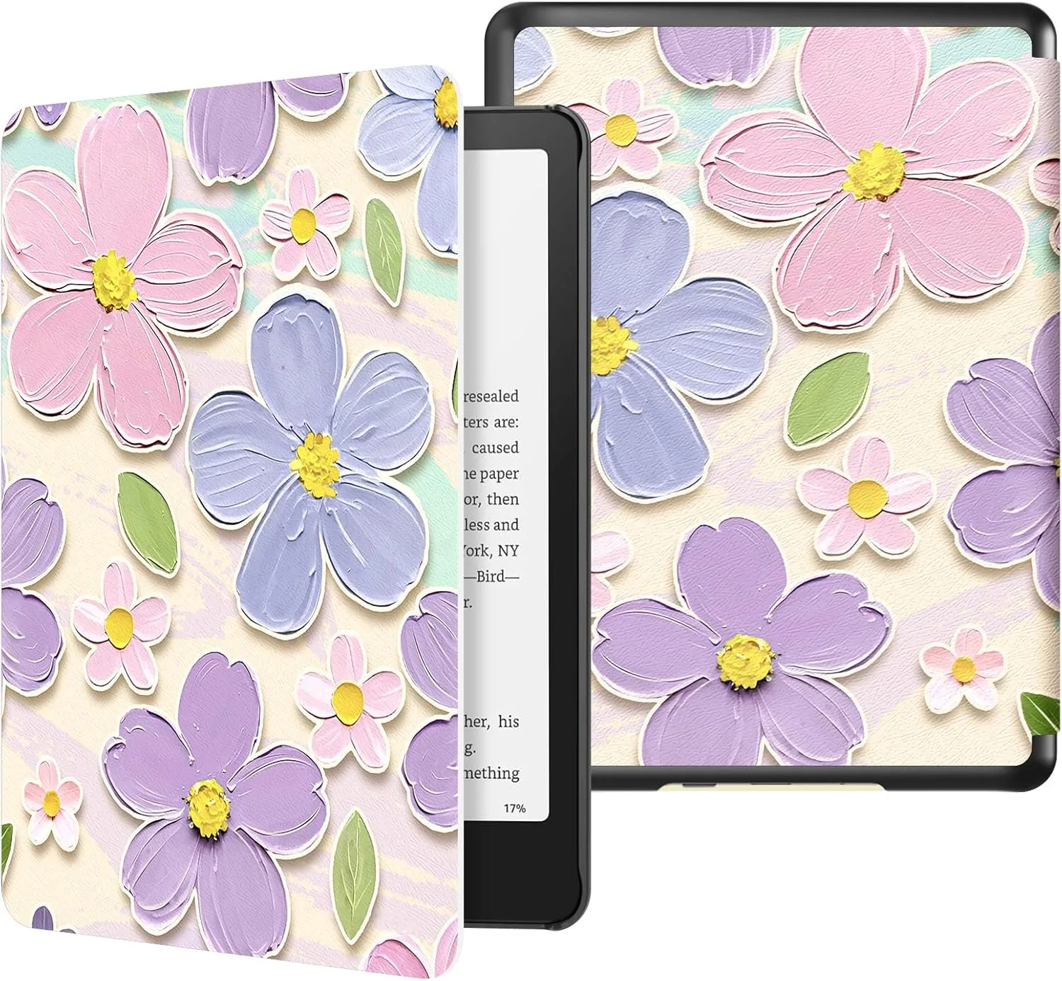 MoKo Case for 7" Kindle Paperwhite 12th Gen 2024/Colorsoft,Oil Paint Flower