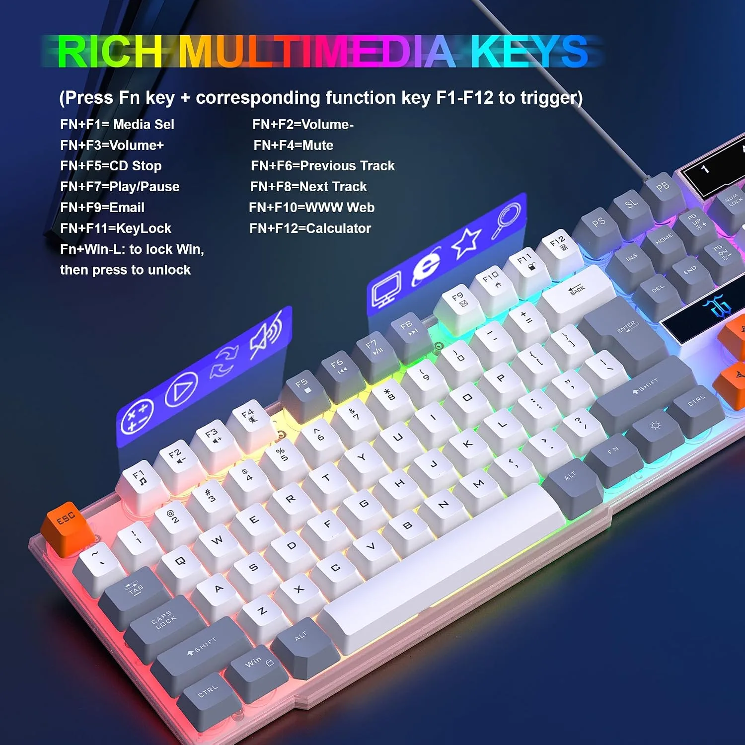 DGG Gaming Keyboard and Mouse, Headphones, Mouse pad Combo for PC Gamers