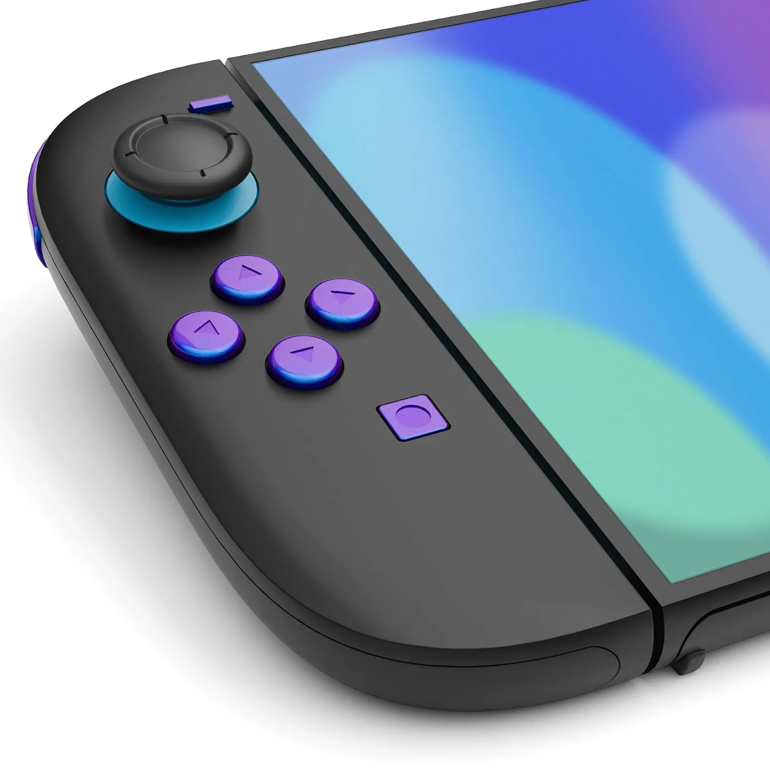 eXtremeRate DIY Replacement Full Set Buttons for Joycon 2, Custom ABXY Direction Keys Dpad + - C Home Capture Release L R ZR ZL Trigger Buttons for Nintendo Switch 2 Controller - Chameleon Purple Blue