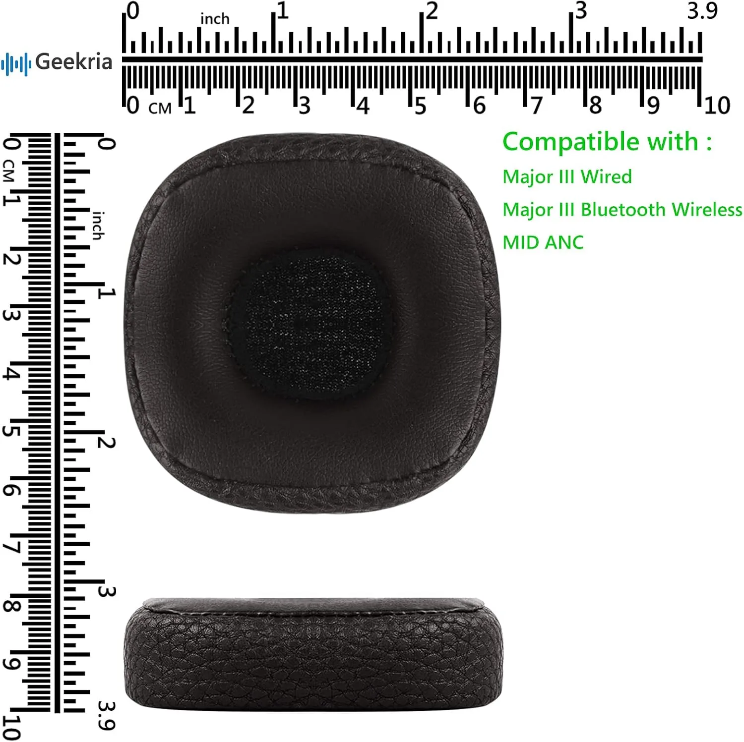 Geekria Replacement Ear Pads for Marshall Major III Wired, Major III Bluetooth Wireless, MID ANC Headphones Ear Cushions, Repair Parts (Brown)