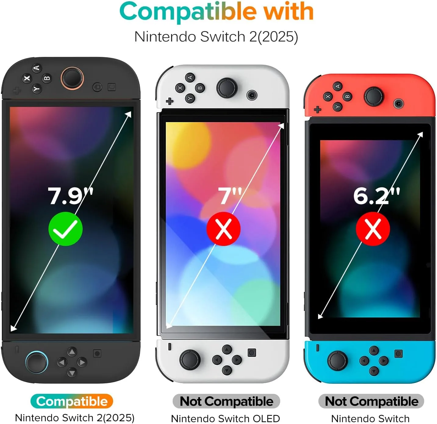 ivoler 4-Pack Tempered Glass Screen Protector Designed for Nintendo Switch 2 2025 with [Alignment Frame] Transparent HD Clear[Updated Version] Screen Protector for Switch 2 7.9''
