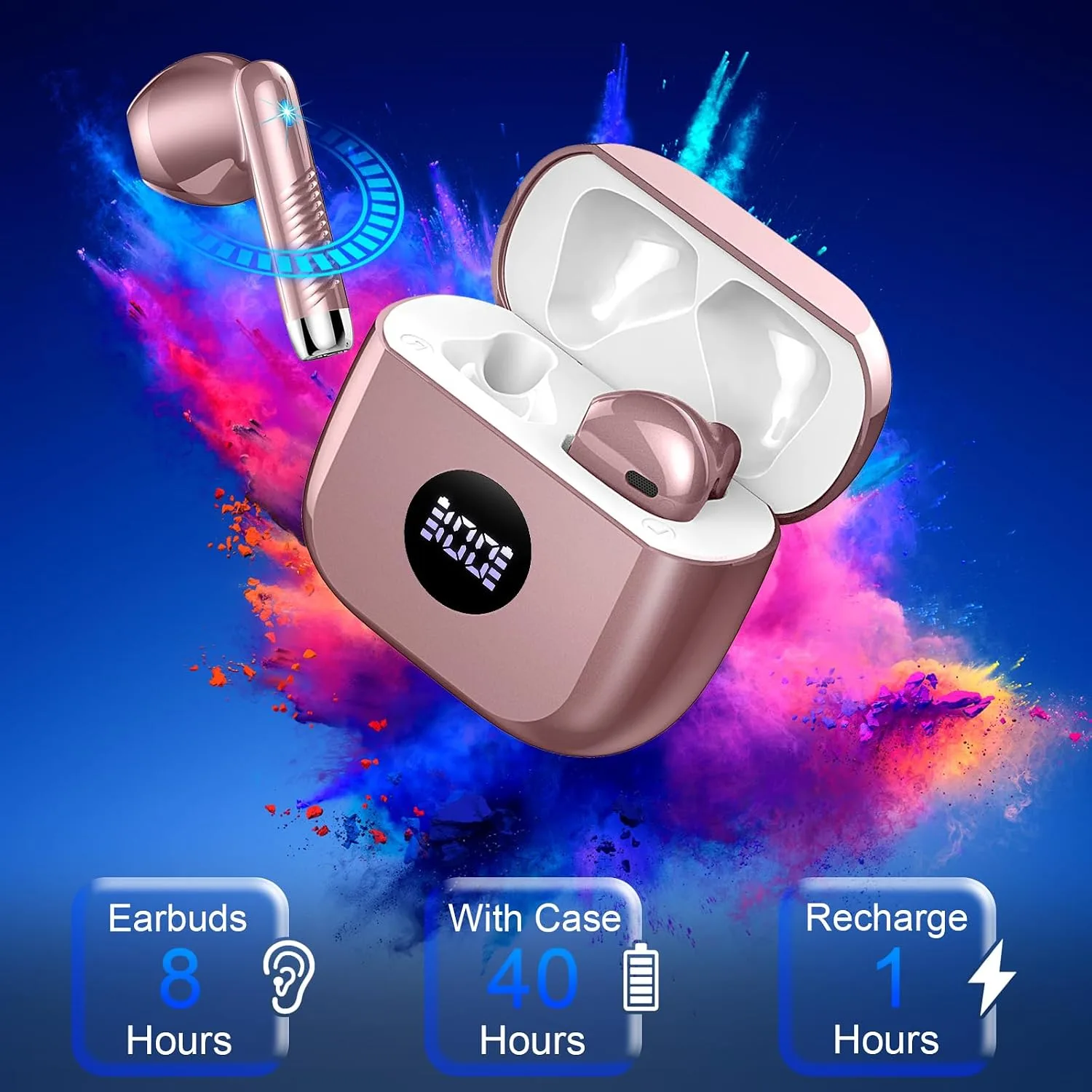 Wireless Earbuds, Bluetooth Headphones 5.4, HiFi Stereo, in-Ear Ear buds