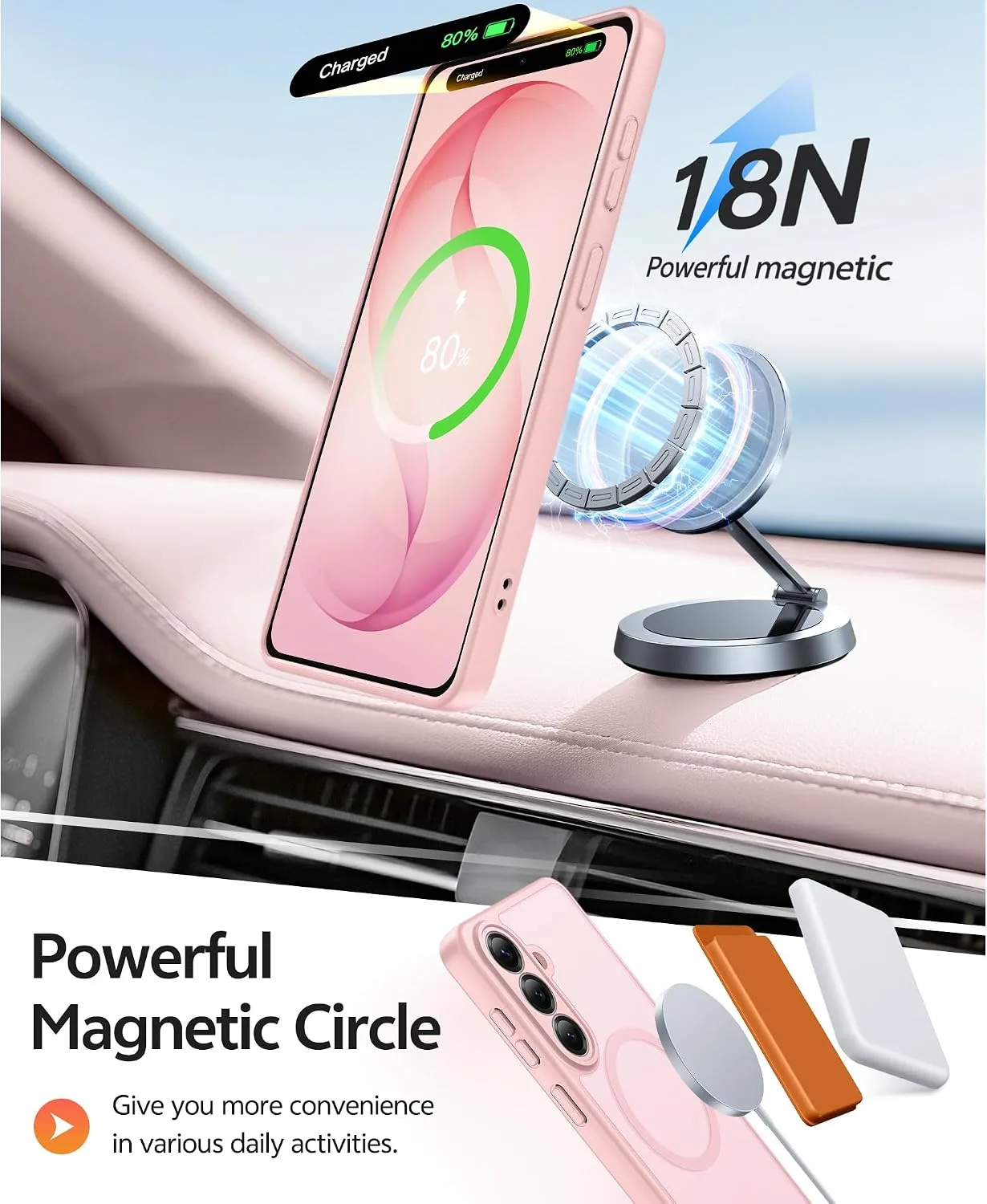 FNTCASE for Samsung Galaxy S26 Case, Fit for Magsafe, Light Pink