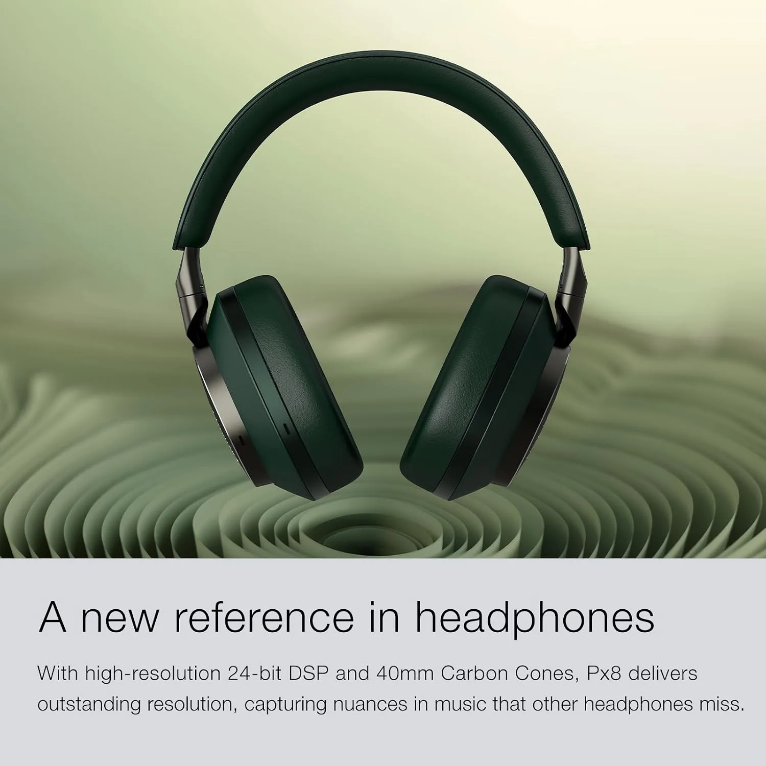 Bowers & Wilkins Px8 Over-Ear Wireless Headphones, Black, Nappa Leather