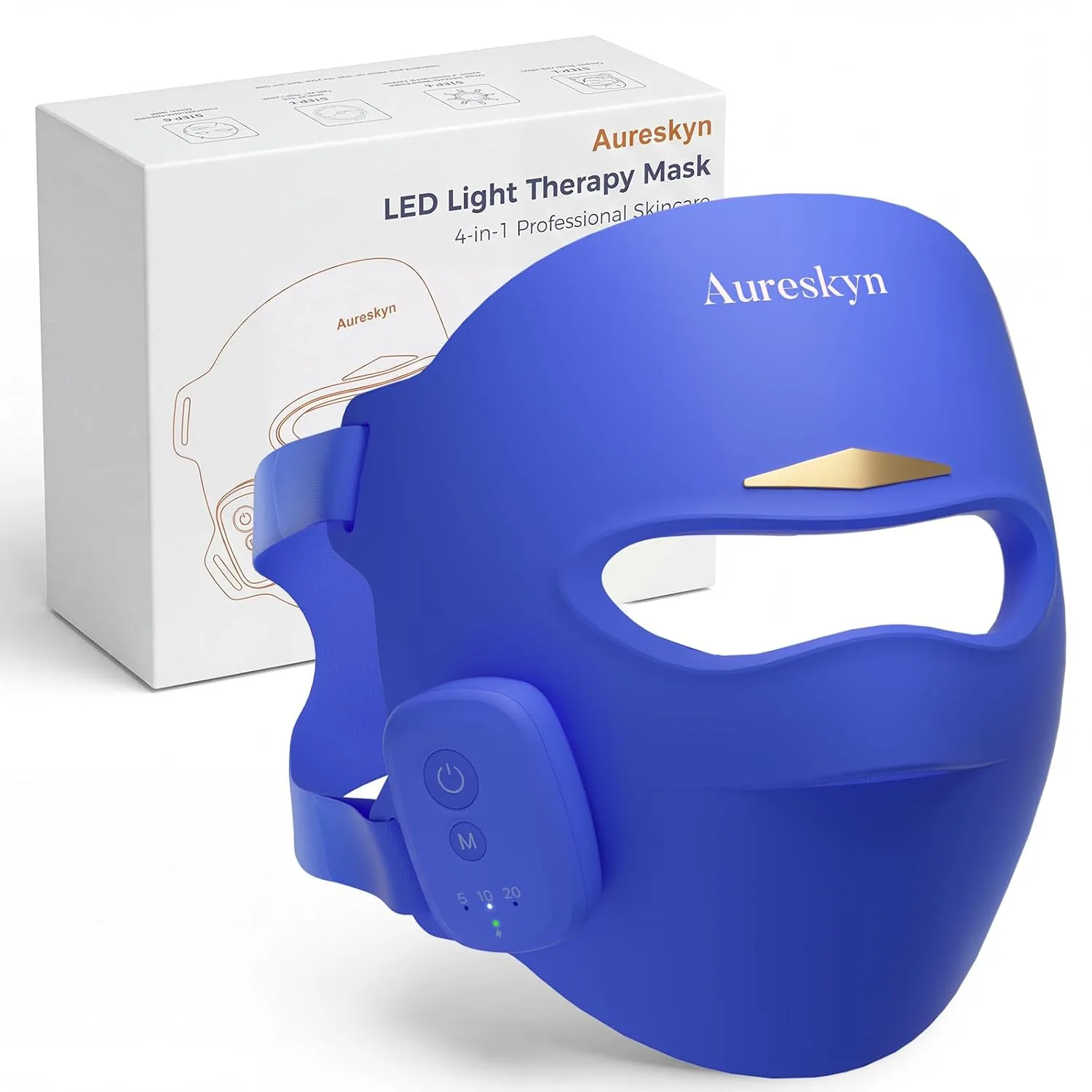 Red Light Therapy for Face 4-Mode LED Mask 336 LEDs Wireless Remote Blue
