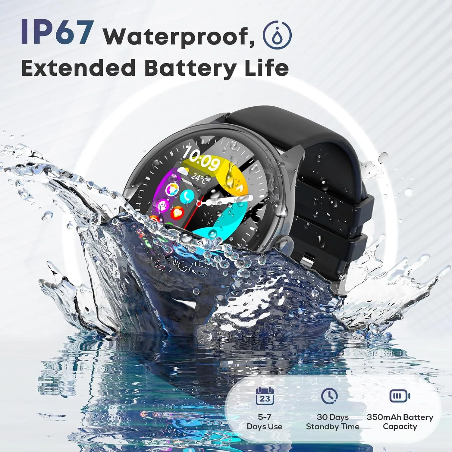 Smart Watch for Men, 1.39" HD Touchscreen Smartwatch with 120 Sports Modes, AI Voice Assistant, Heart Rate/Sleep Monitor, Bluetooth Call & Music Control Fitness Watch for iPhone/Android (Gray)