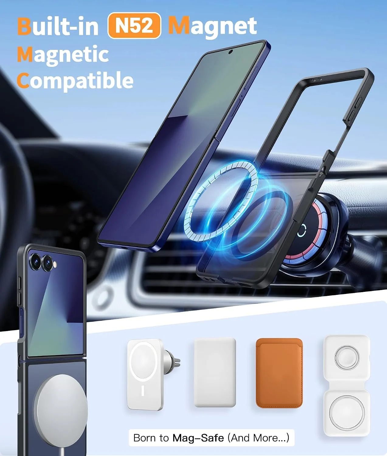 FNTCASE for Samsung Galaxy Z-Flip-7 Case Matte Compatible with Magsafe