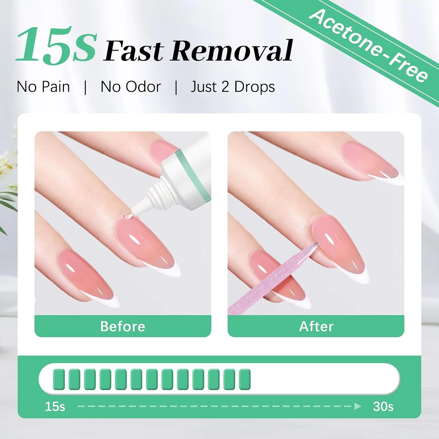 LEYKOSH Nail Glue and Remover Set, 10g Glue + 10ml Remover, No Lamp