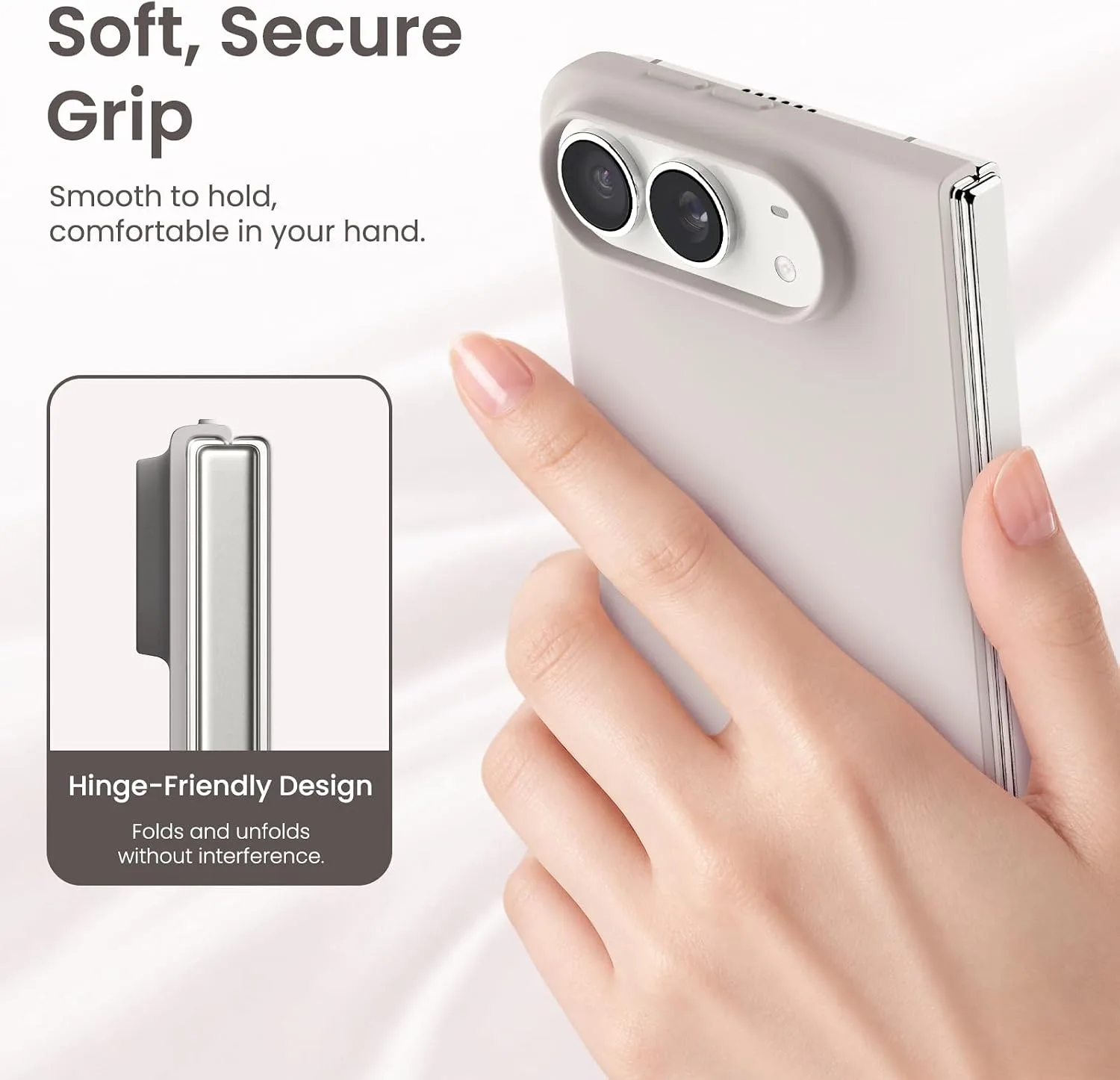 ORNARTO for iPhone Duo Case,Magnetic Slim Liquid Silicone,Stone Gray