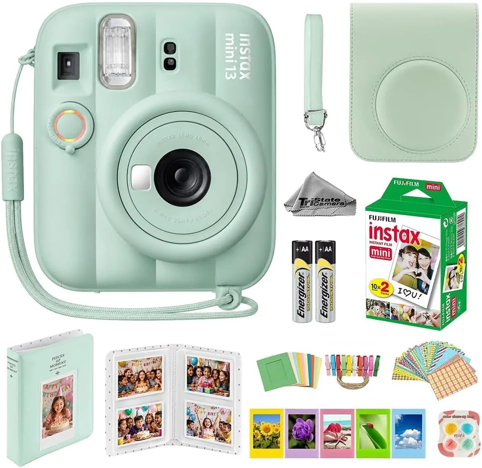 Fujifilm Instax Mini 13 Green Instant Camera with 20-Sheet Film Set