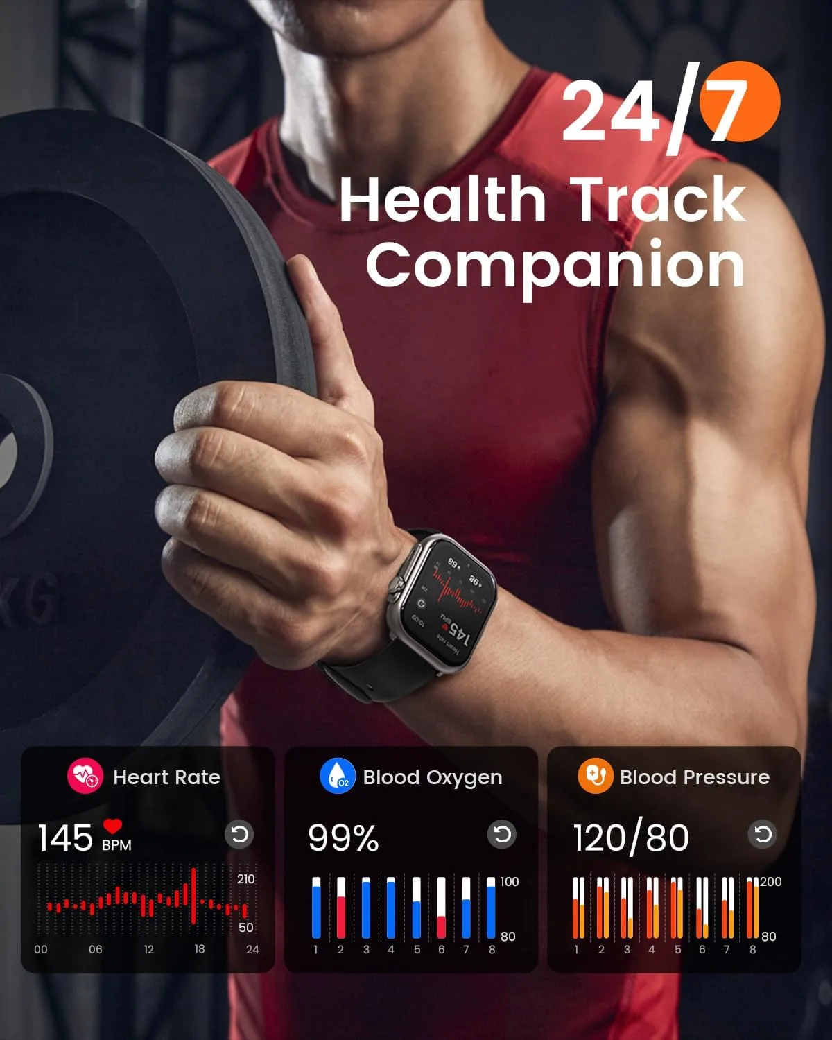 Smart Watches for Women Men,1.85" HD Smartwatch Fitness Trackers, 2 Bands