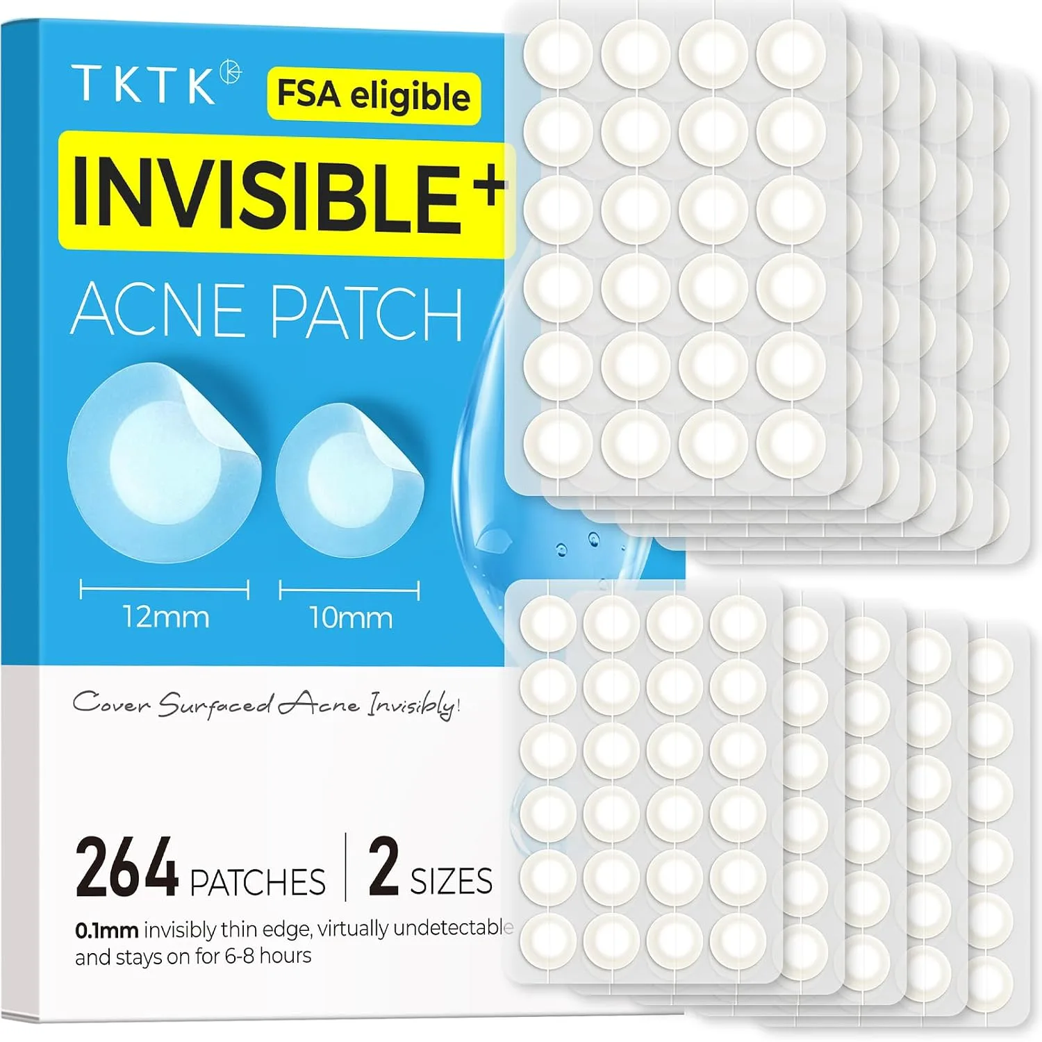 TKTK Ultra-Thin Invisible Pimple Patches for Teens & Makeup 264 Pcs