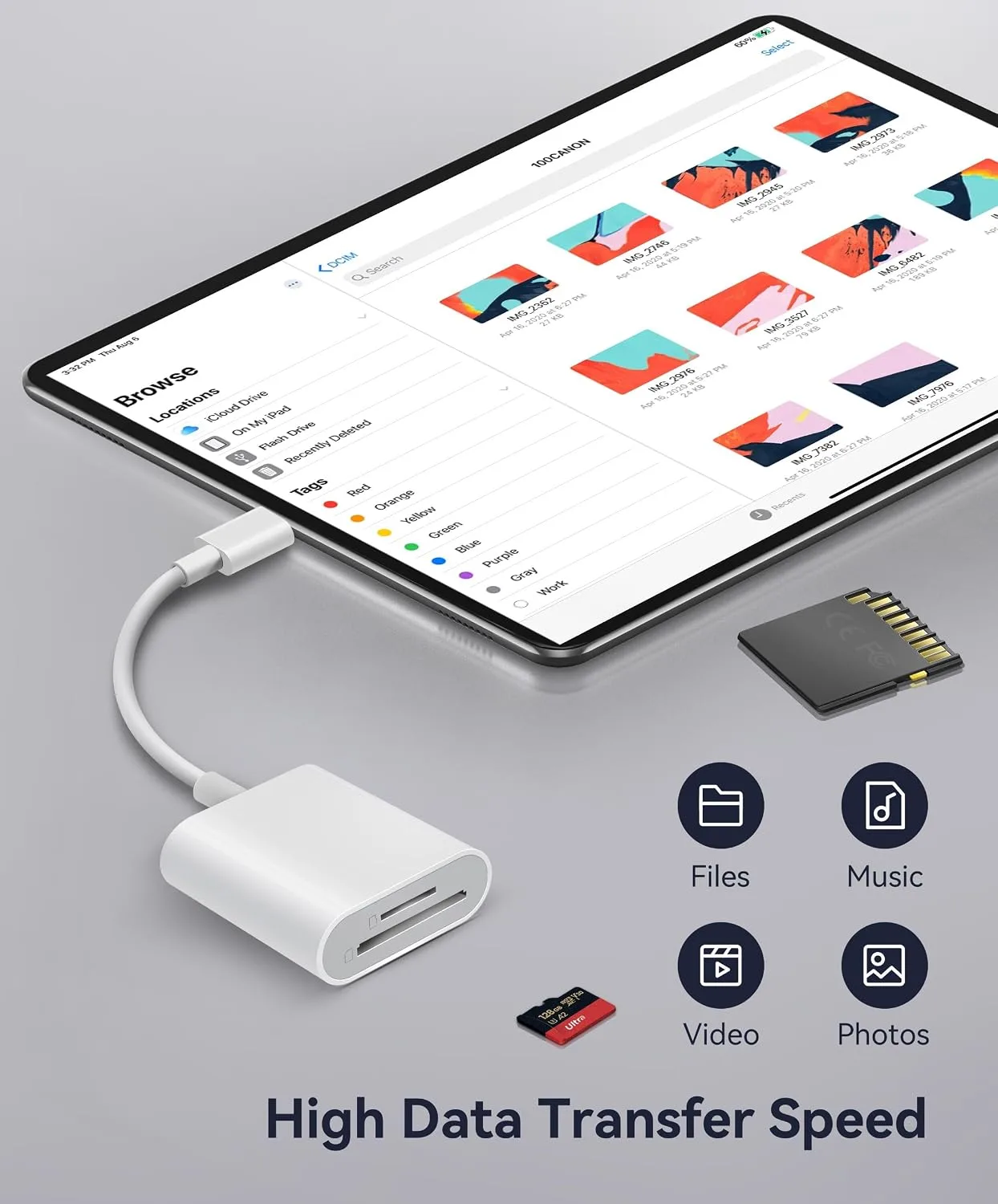 USB C SD Card Reader, WNXSLOAD SD Card Adapter with SD MicroSD Dual Slots for iPhone 15 16 iPad Mac MacBook Laptop, USB-C/TypeC High-Speed Trail Camera Memory Card Reader, Plug & Play - 2 Slots