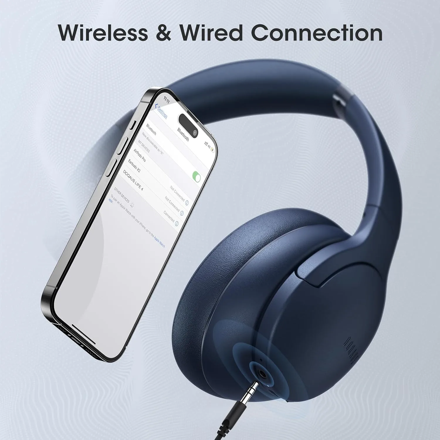 DOQAUS Wireless Headphones Over Ear, Bluetooth Headphones, APP Control