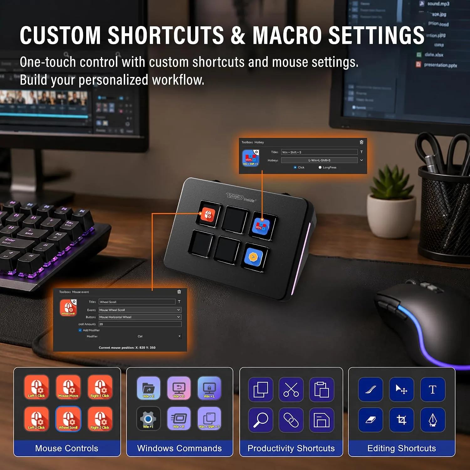 VSD Mini Macro Pad Shortcut Keypad, Stream Controller Streaming Deck