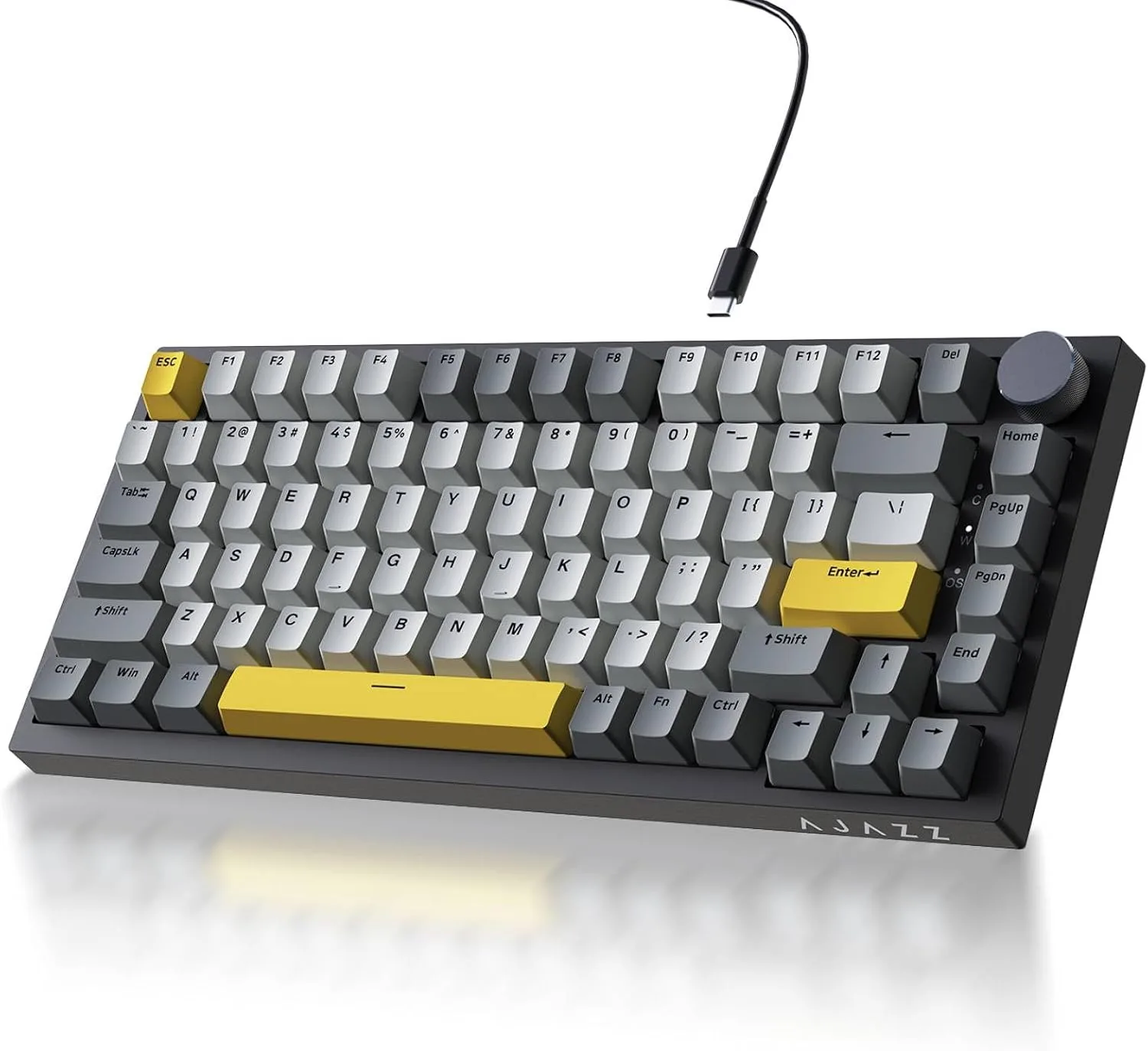 Teclado Gamer Mecánico Ajazz AK820 TKL 75% Hot Swappable con Control de Volumen y Teclas PBT