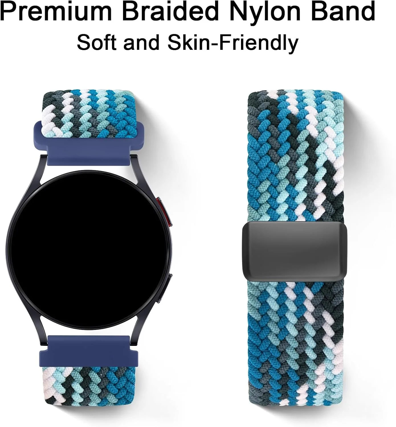 Amzpas Magnetic Braided Strap for COROS PACE 4 / PACE 3 / Pro/APEX 2 Pro/APEX Pro/APEX 46mm, 22mm Soft Nylon Sport WristBand Compatible with ACoros Pace 4/3 Watch Women Men