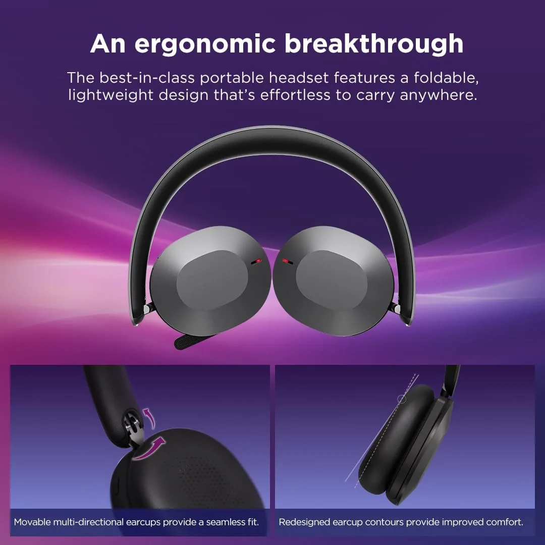 Lenovo ThinkPad Dual Mode Wireless ANC Foldable Headset 8550 (Aura Edition) – Sound by Bose, AI Noise Cancelling Mic, Microsoft Teams Certified, Bluetooth 5.3, USB-C Receiver, Grey