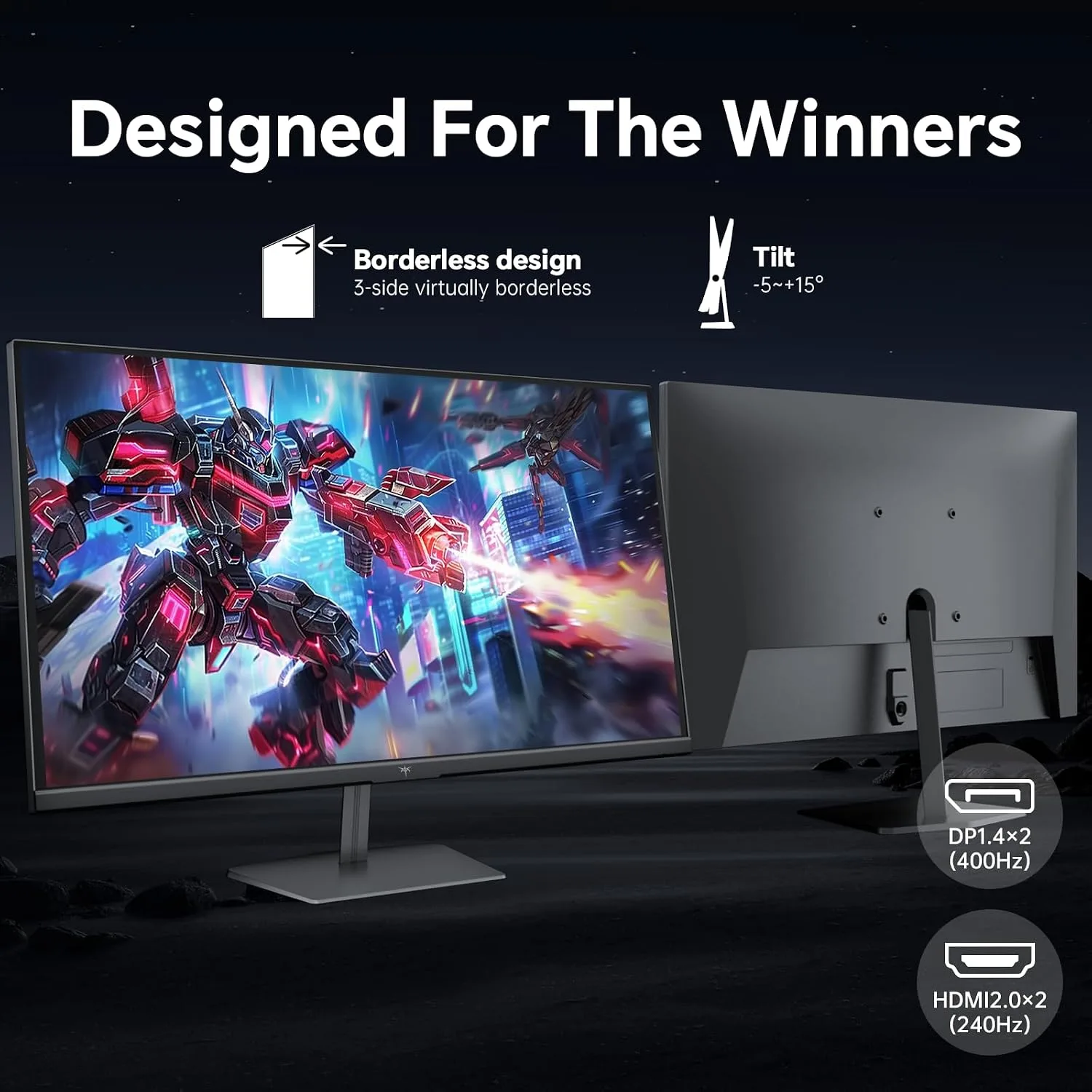 KTC 24.5 Inch 400Hz Gaming Monitor, 240Hz Monitor 1080P, Fast IPS, H25X7