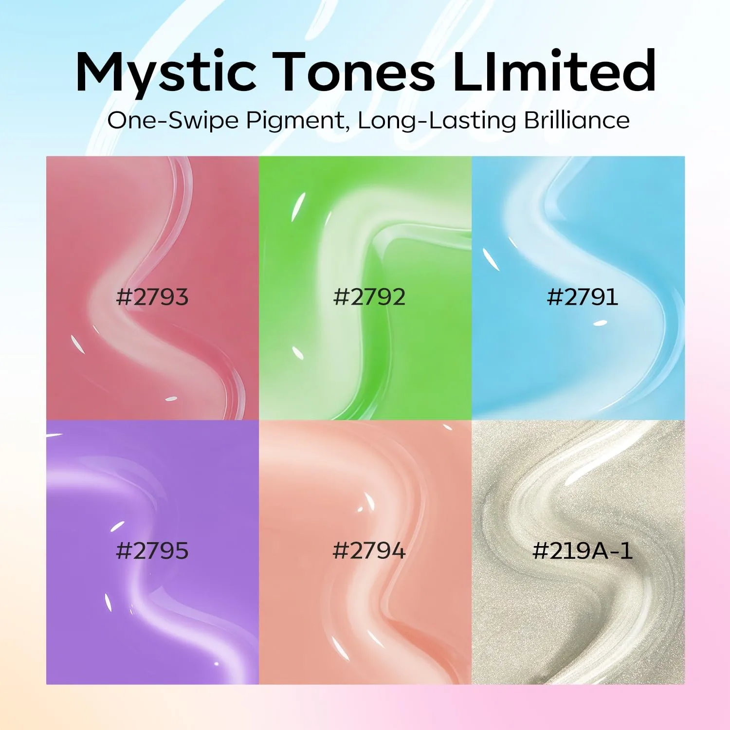 modelones Cat Eye Gel Nail Polish Set Jelly 6Colors Neon Sparkle