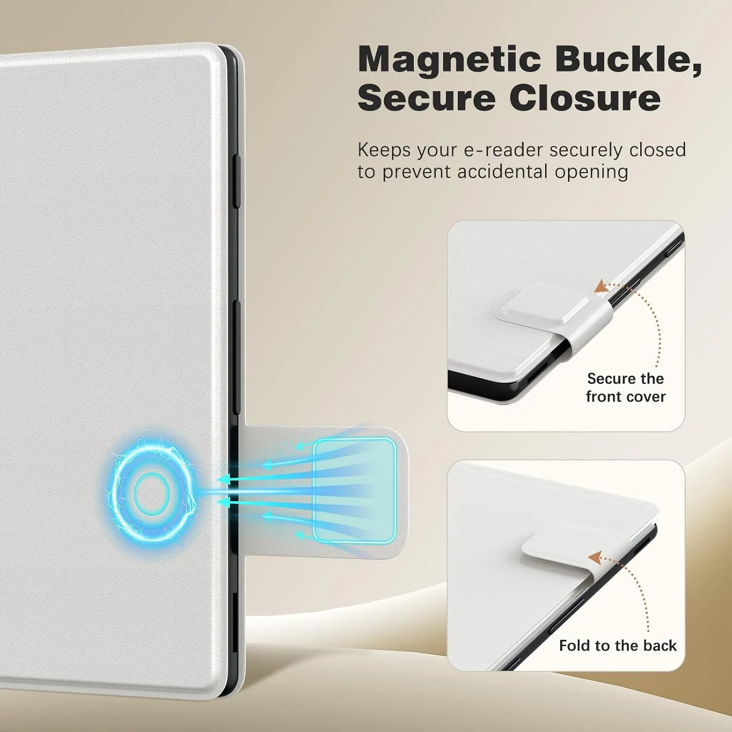 MoKo Magnetic Case for XTEINK X4 E-Reader 4.3 Inch, White
