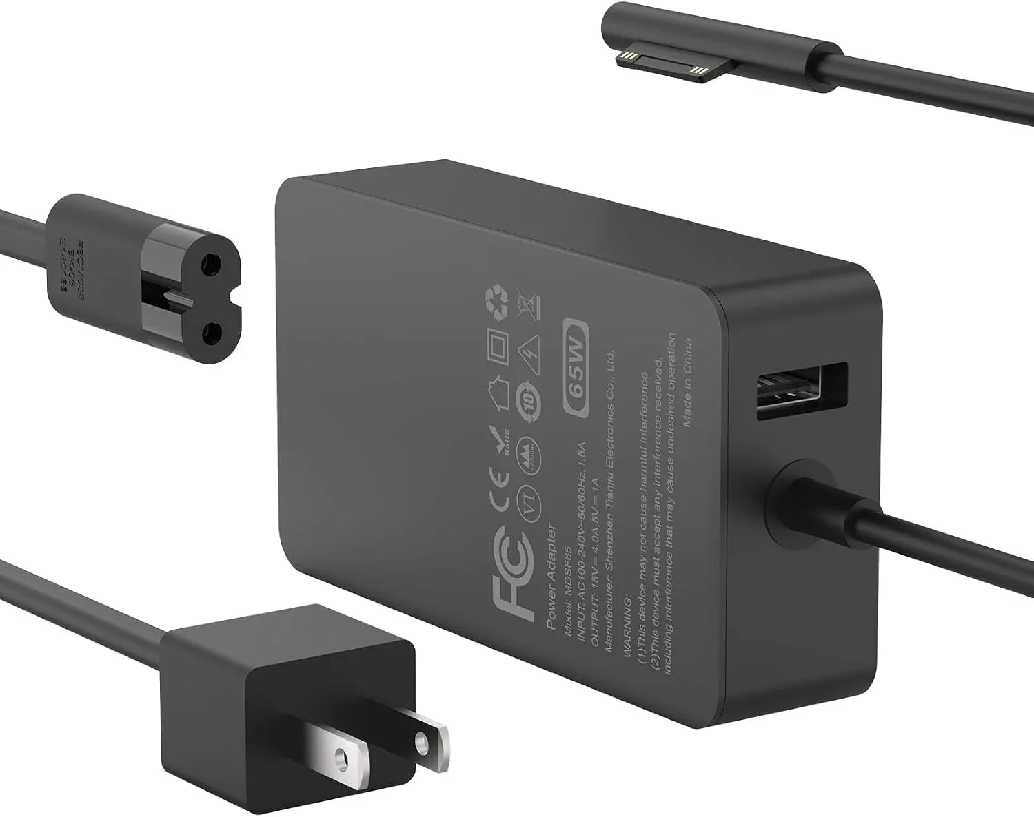 Cargador 65W MARSDOCK compatible con Microsoft Surface Pro y Laptop