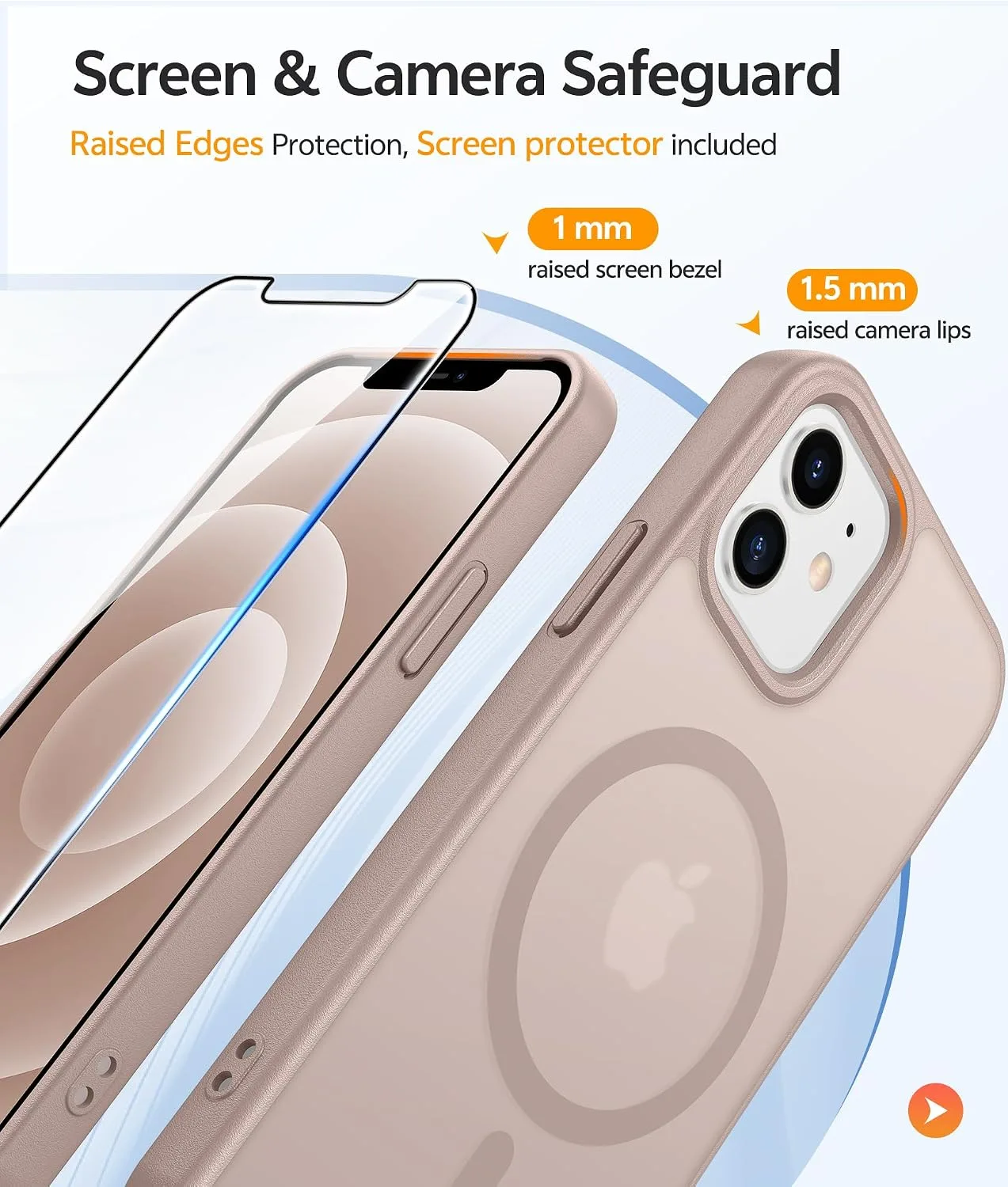 FNTCASE for iPhone 12/12 Pro Case, Fit for Magsafe, Desert Gold