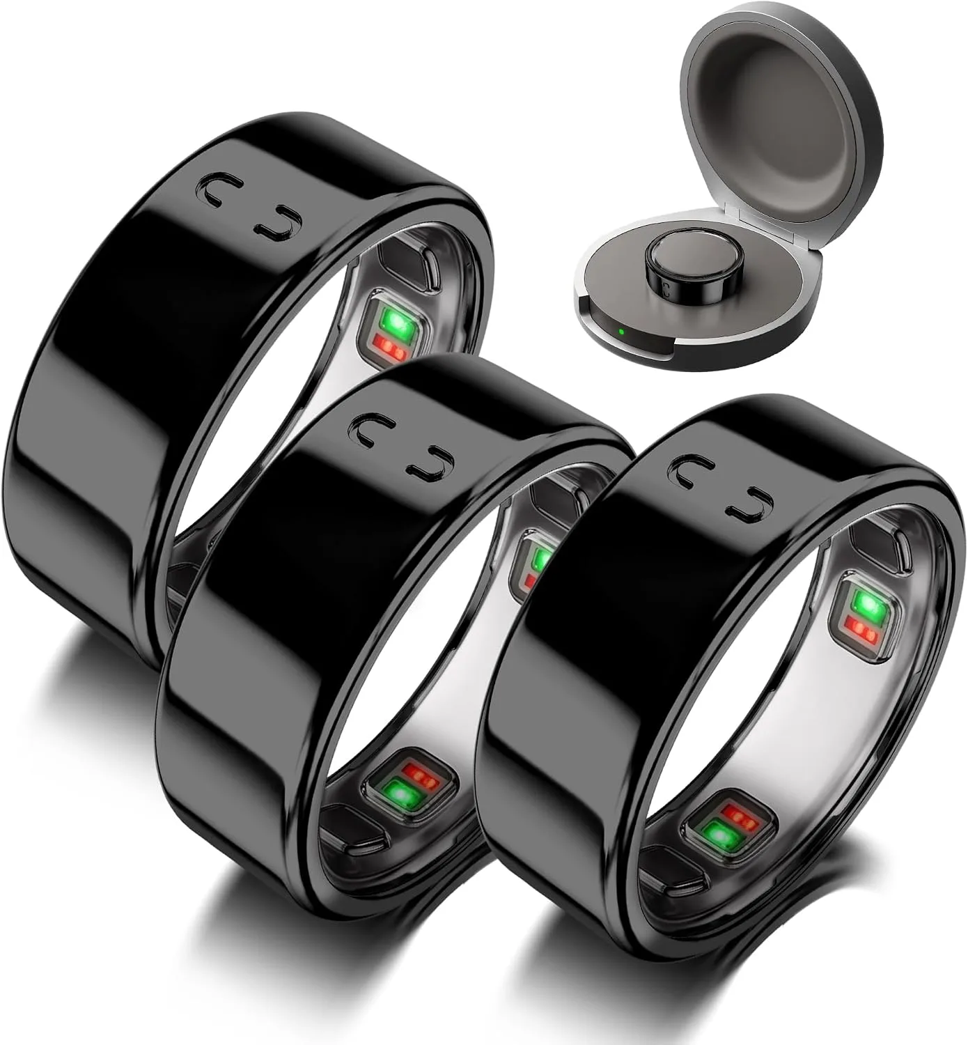 3 Pack Ring Cover Compatible for Oura Ring 5, Resistant TPU, Black-Size 8