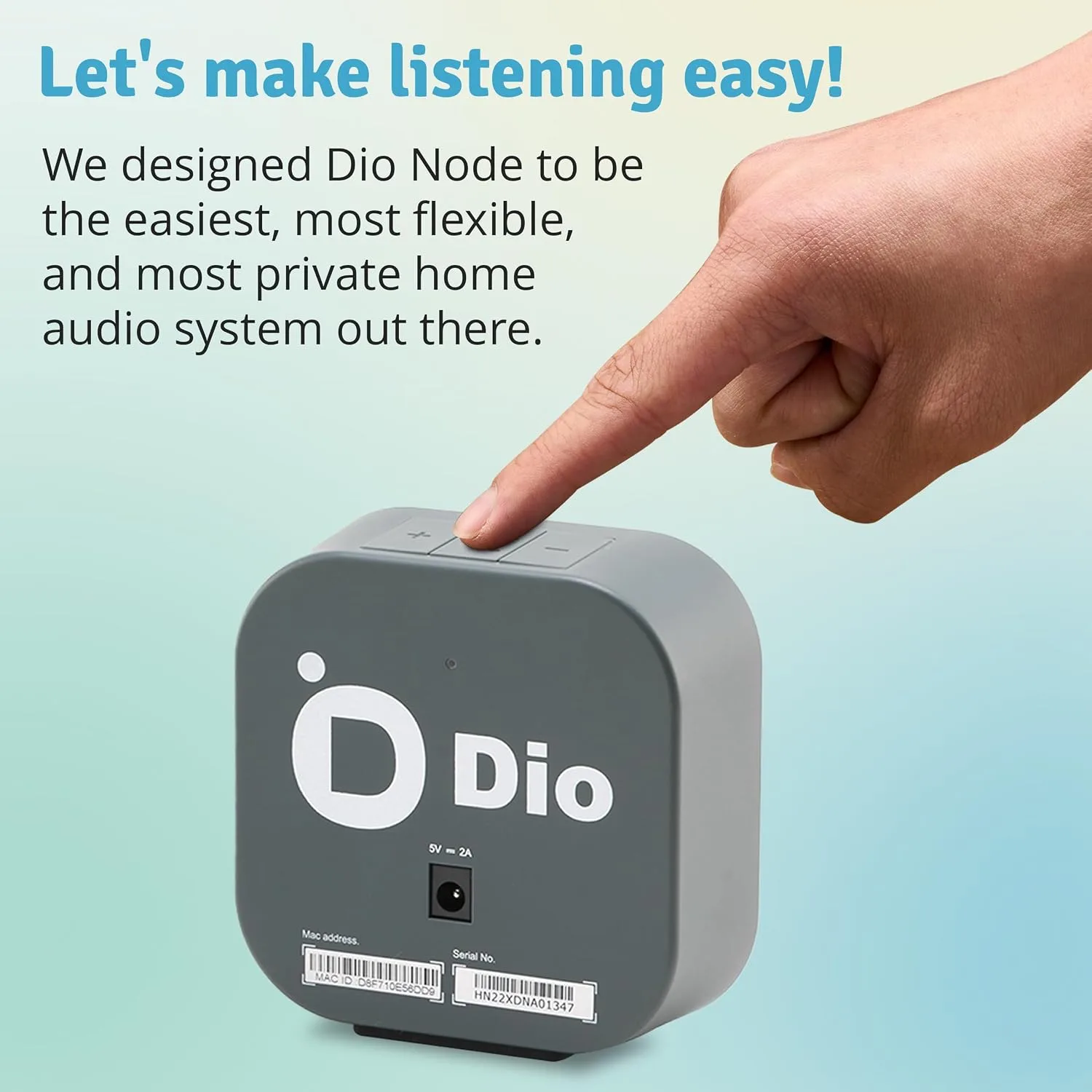 Dio Node Multiroom Wi-Fi Home Speakers (3-Pack), Works with Apple AirPlay 2 and Other Apple Devices, Immersive Sound System, Easy to Connect, Spotify Player
