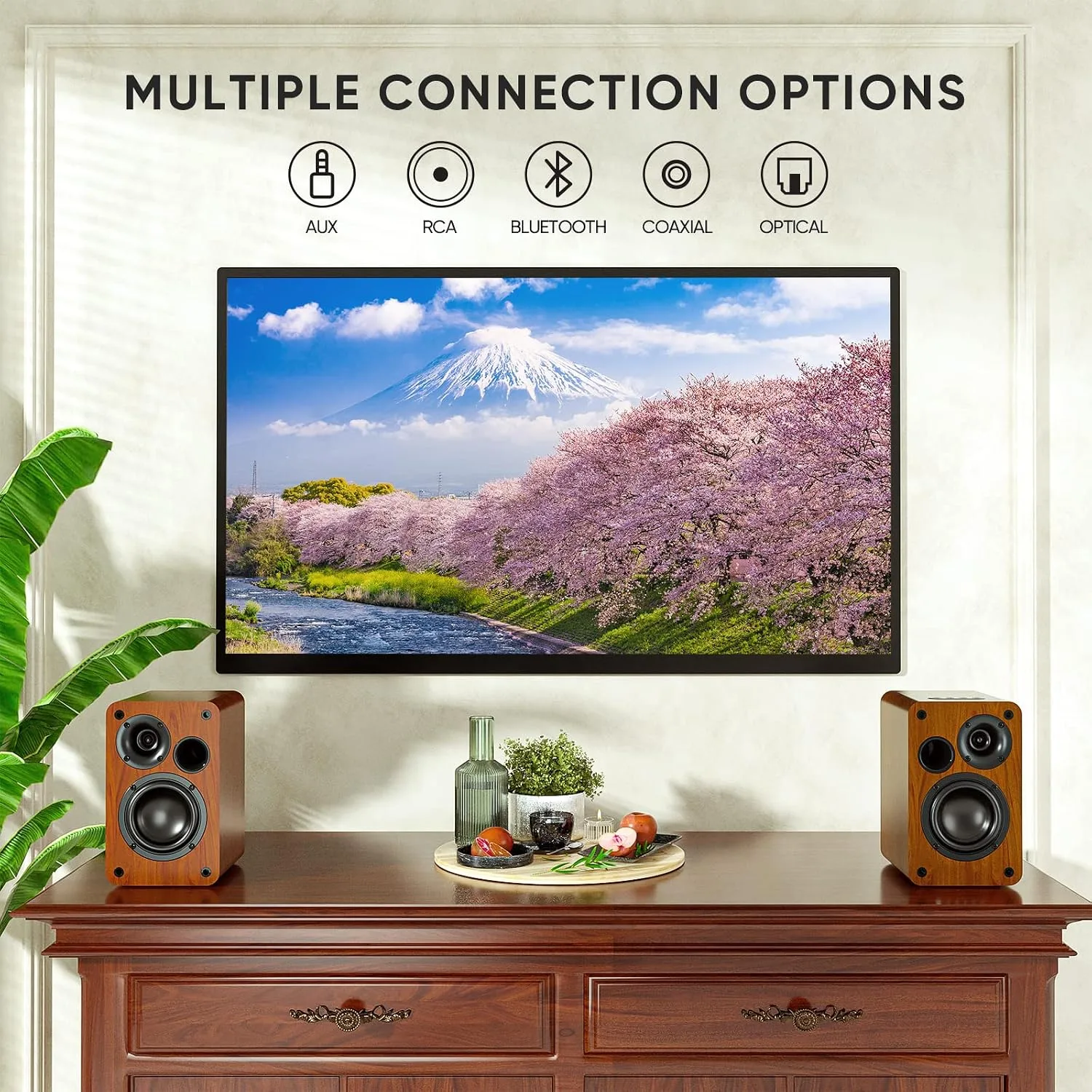 Saiyin Powered Bluetooth Bookshelf Speakers