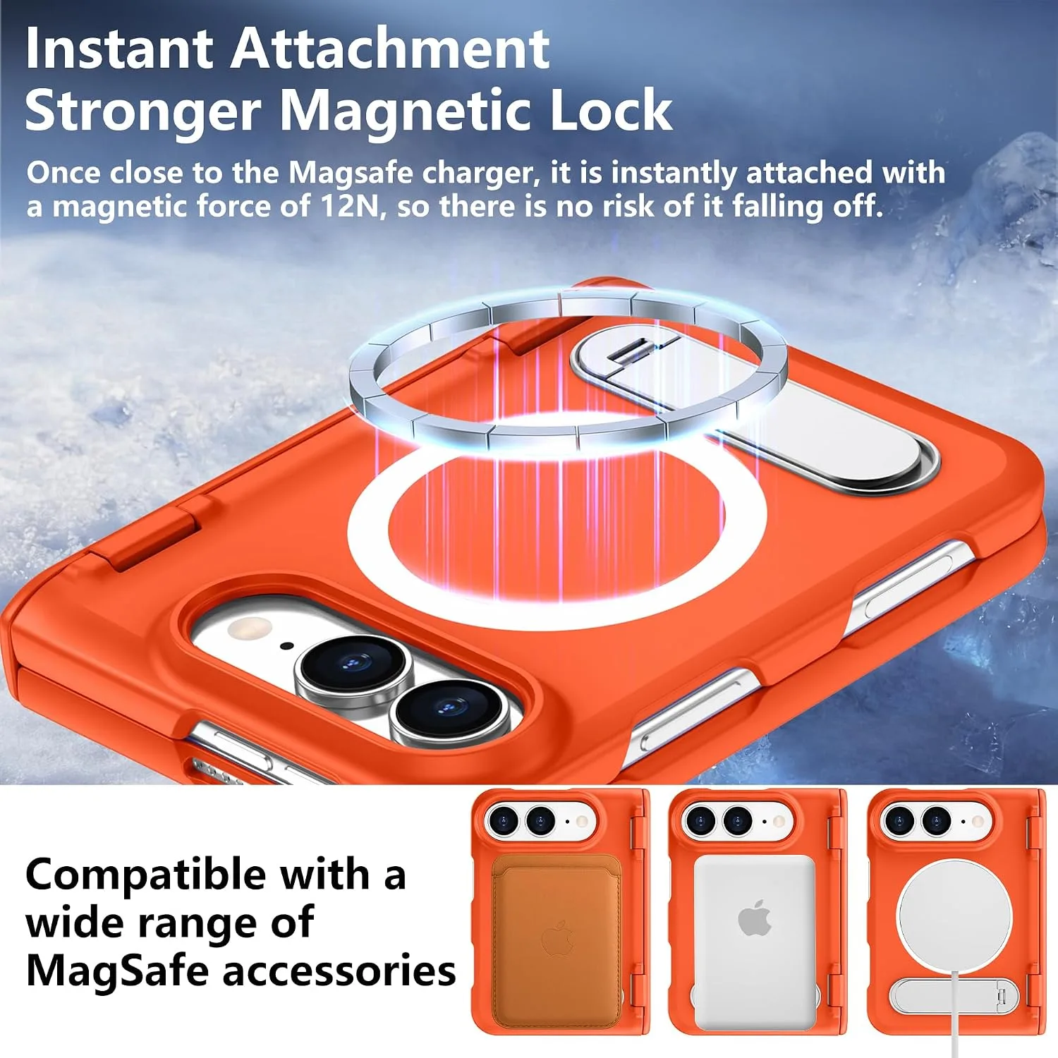 For iPhone Duo Case/iPhone Fold Case with Kickstand & Screen Protector