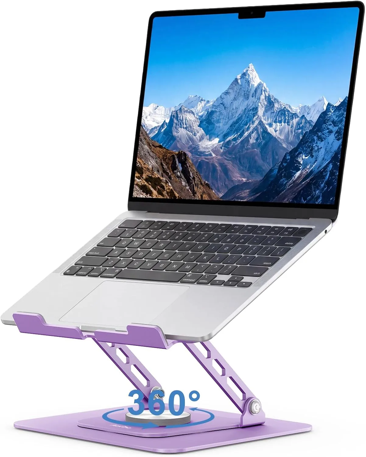 Aoviho Adjustable Laptop Stand for Desk - 360° Rotating Laptop Riser, Ergonomic Computer Stand Foldable Holder Compatible with MacBook Pro/Air, HP, Dell, Lenovo and Tablets Up to 16", Purple