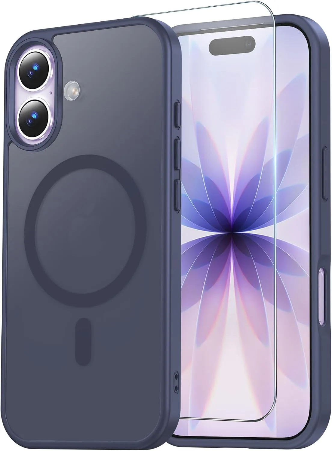 Temdan for iPhone 17 Case with Screen Protector Dark Purple