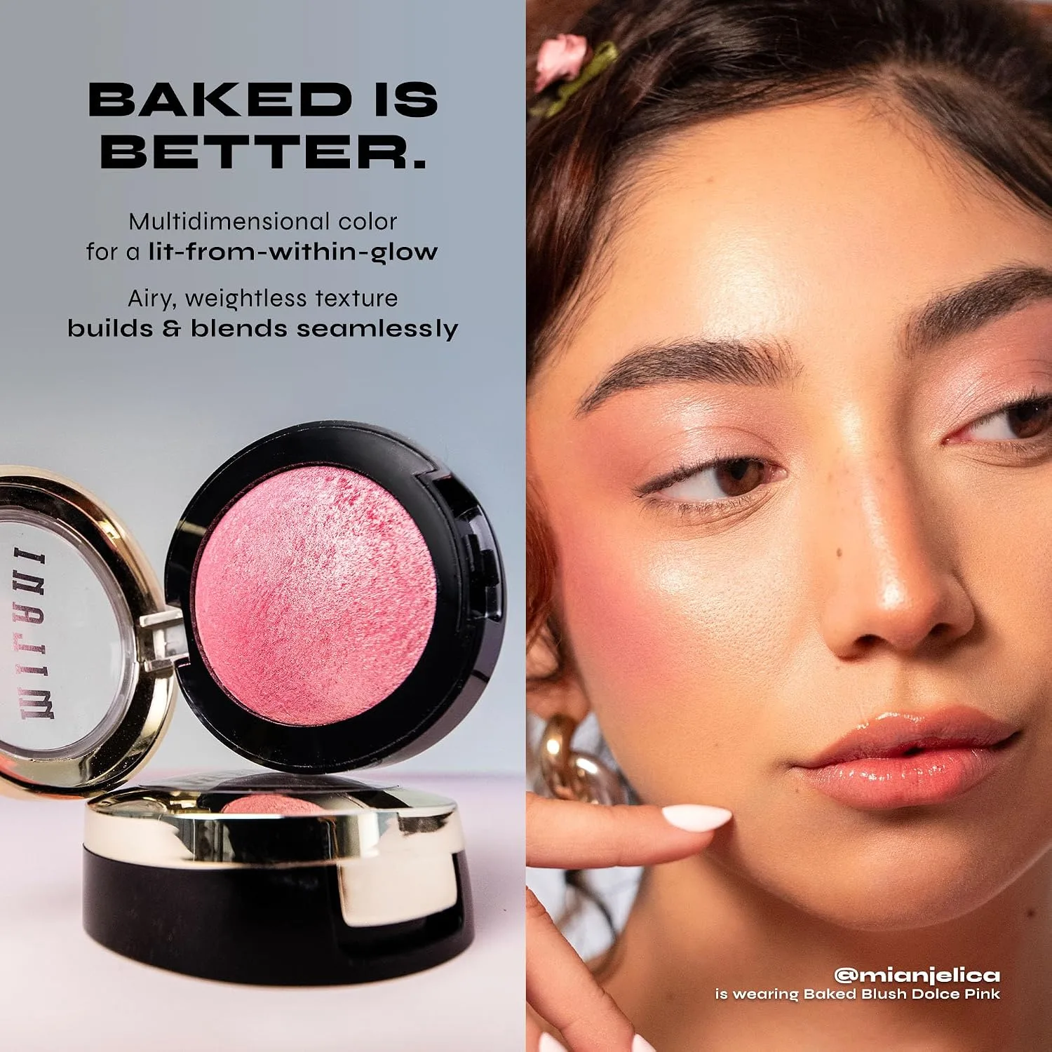Milani Rose Blush, Powder Blush for Cheeks - Natural Matte - Romantic Rose
