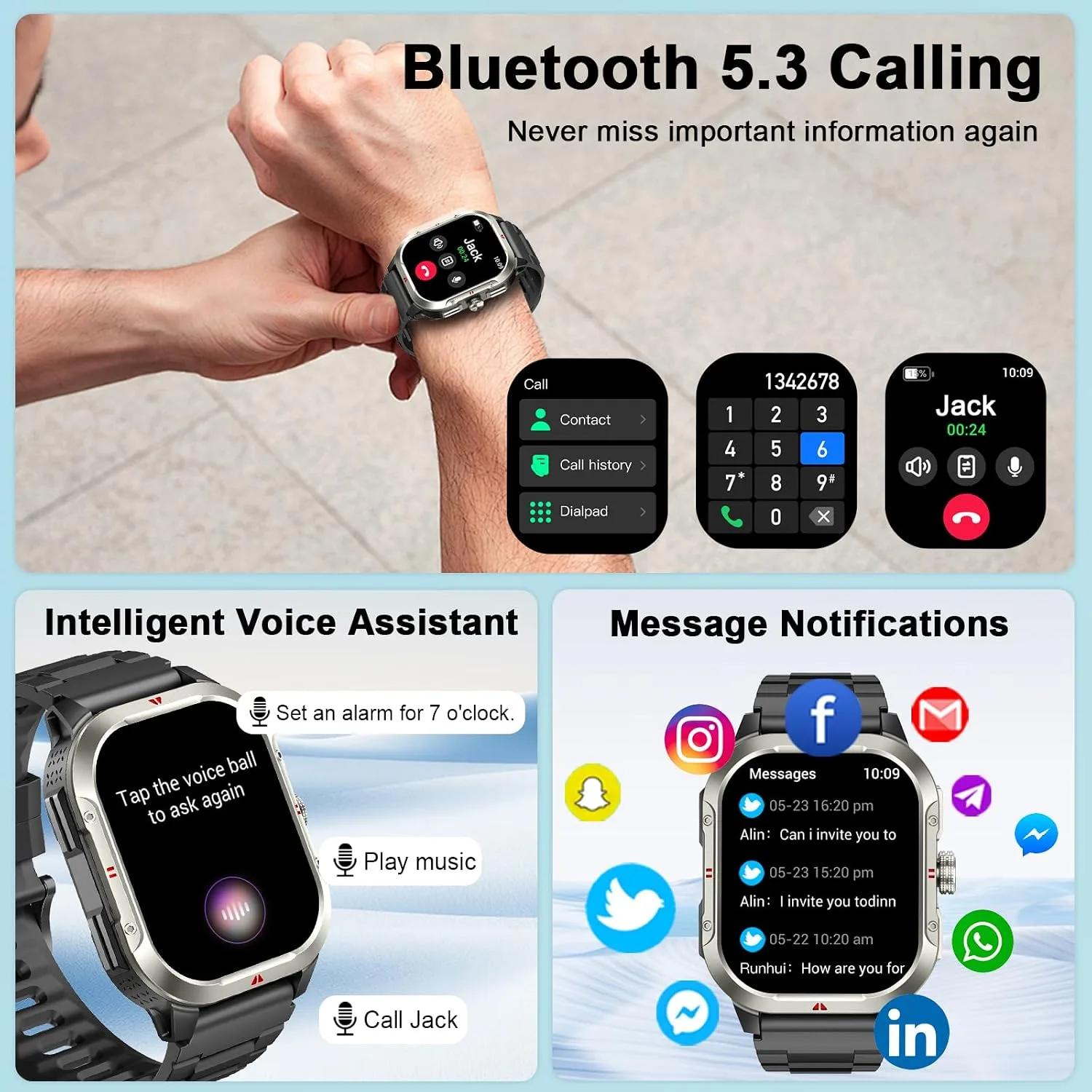 Smart Watch for Men (Answer/Make Calls), 2.06" GPS Fitness Smart Watch