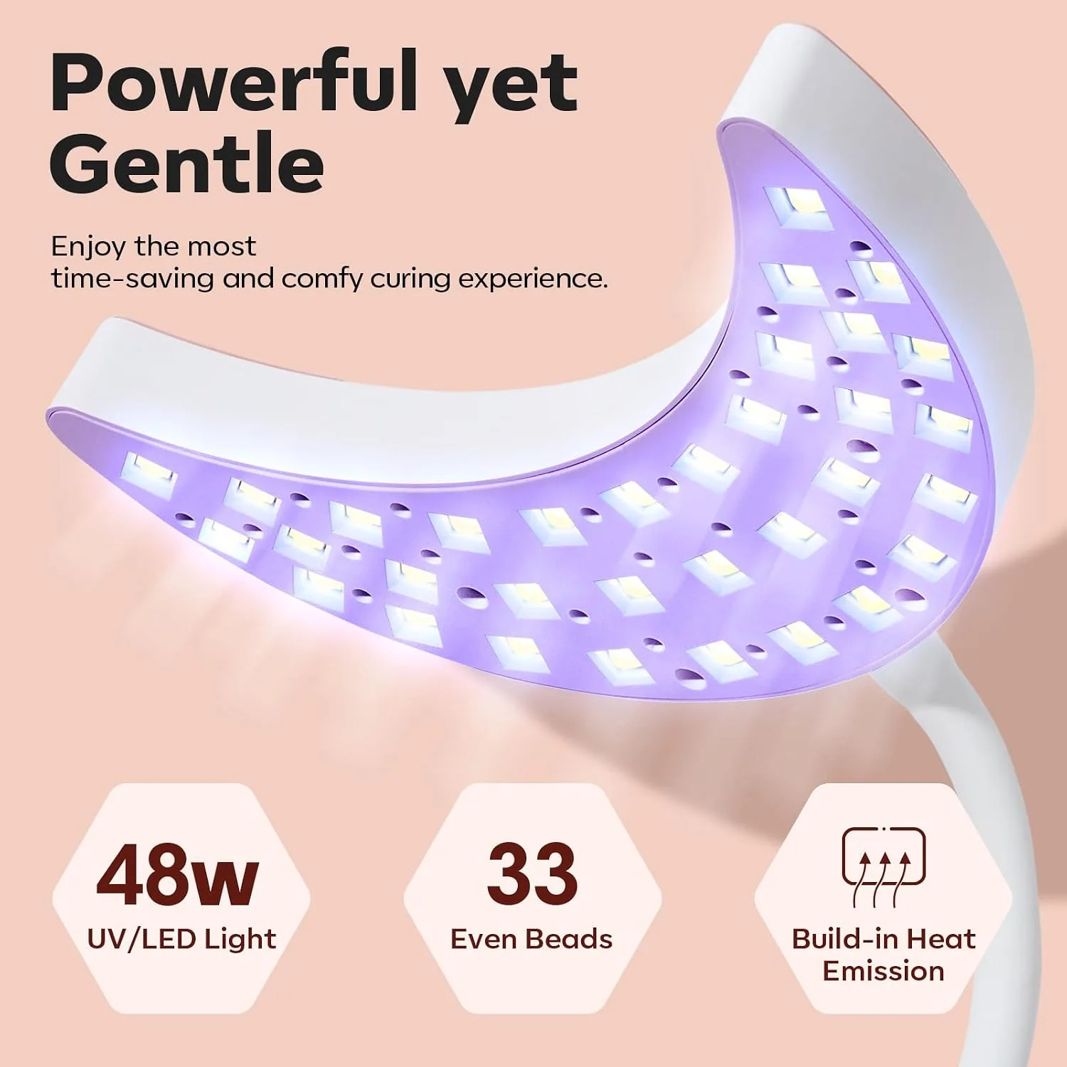 modelones UV Light for Gel Nails, Gooseneck UV LED Nail Lamp White
