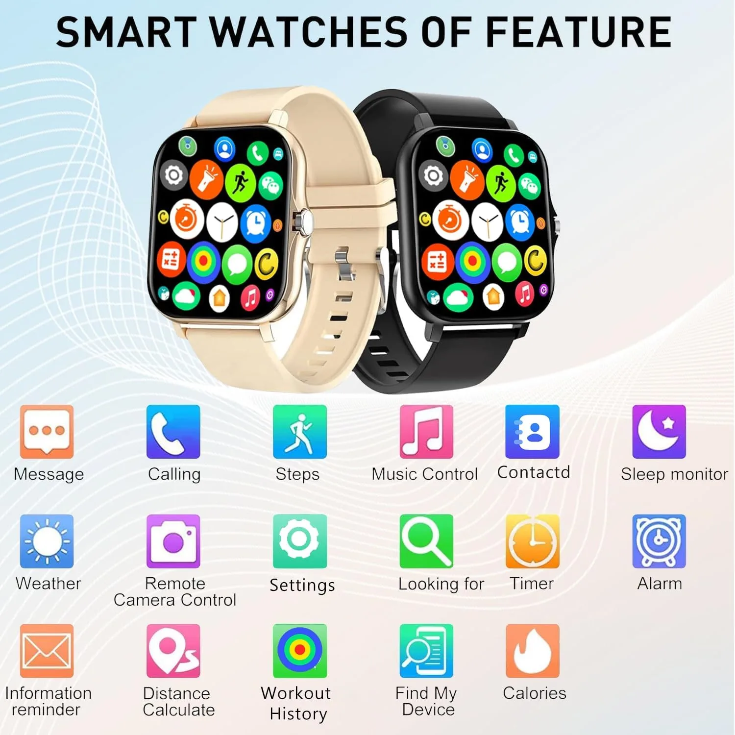 Smart Watch, 1.81" Upgraded Full Touchscreen Smart Watch for Android iPhones with Bluetooth Call, Sleep Tracker, Multiple Sports Fitness Tracker with Smart Watches for Women Men (Black)