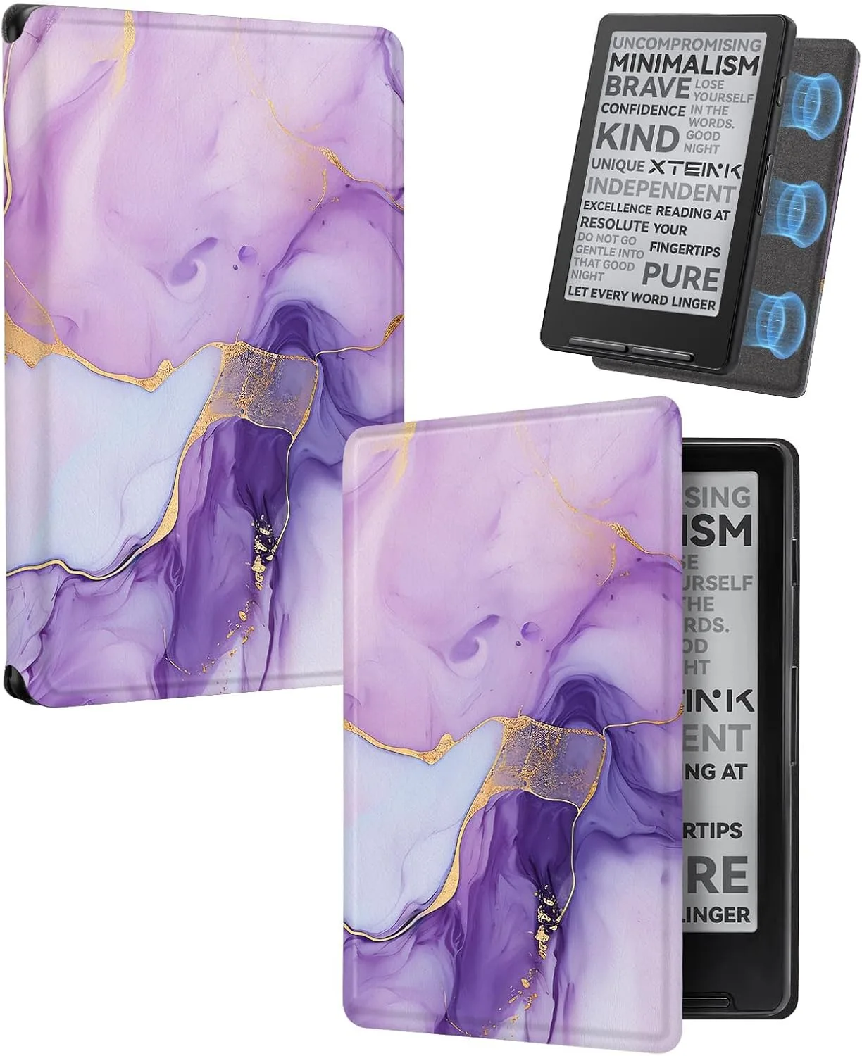 CoBak Magnetic Case for XTEINK X4, Ultra-Lightweight Protective Cover for Xteink X4 E-Reader, Secure Magnetic Attachment(Amethyst Veins)