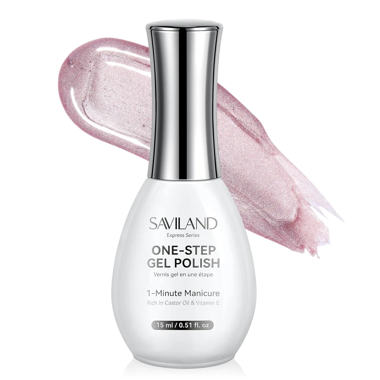 SAVILAND Glazed Nails One-Step Gel Nail Polish: Cat Eye Nail Polish 0.5oz 15ml Purple One-Min Foundation Color Gel Builder & Top Polish Natural Nail Art Pen Reinforcement Long-Lasting Home Manciure