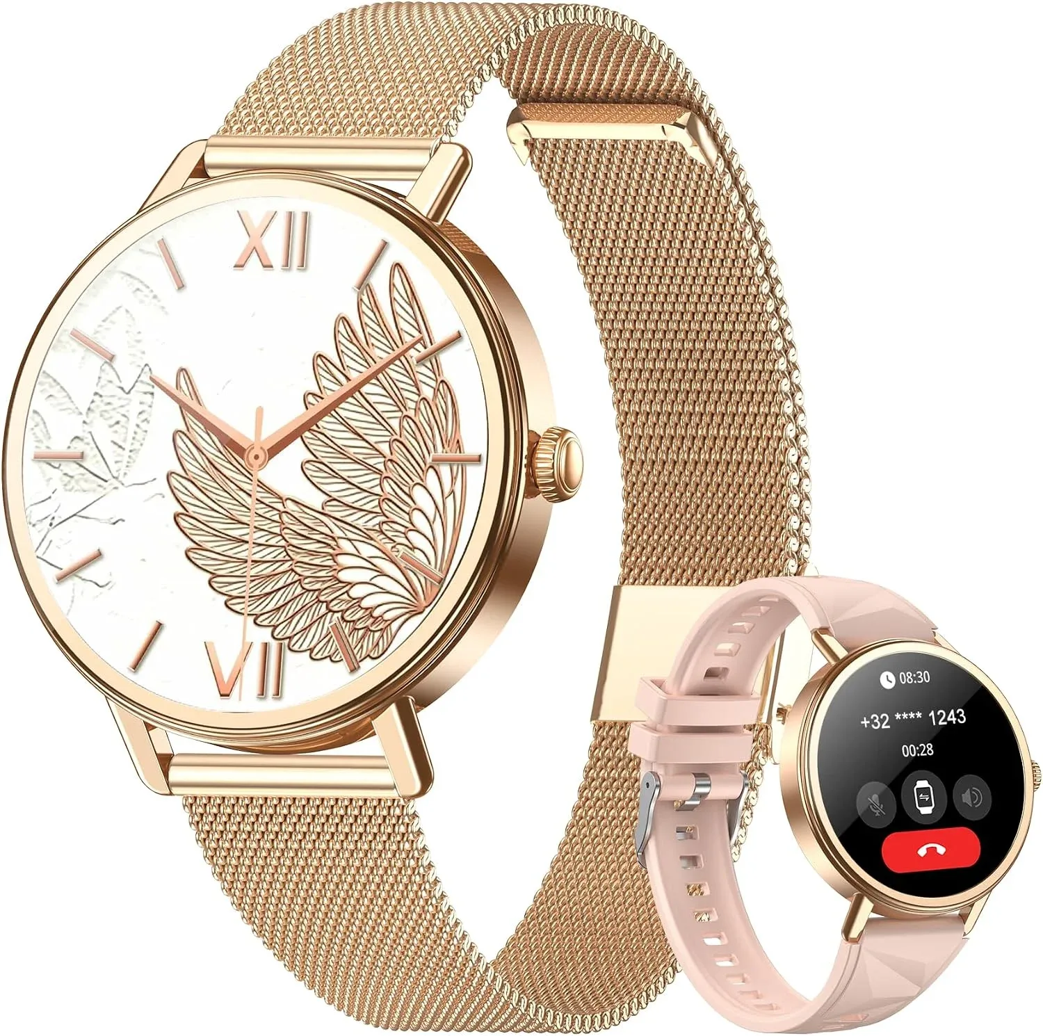 Smartwatch Blackview X30 Gold para mujer con llamadas, monitor cardíaco y 100+ modos deportivos
