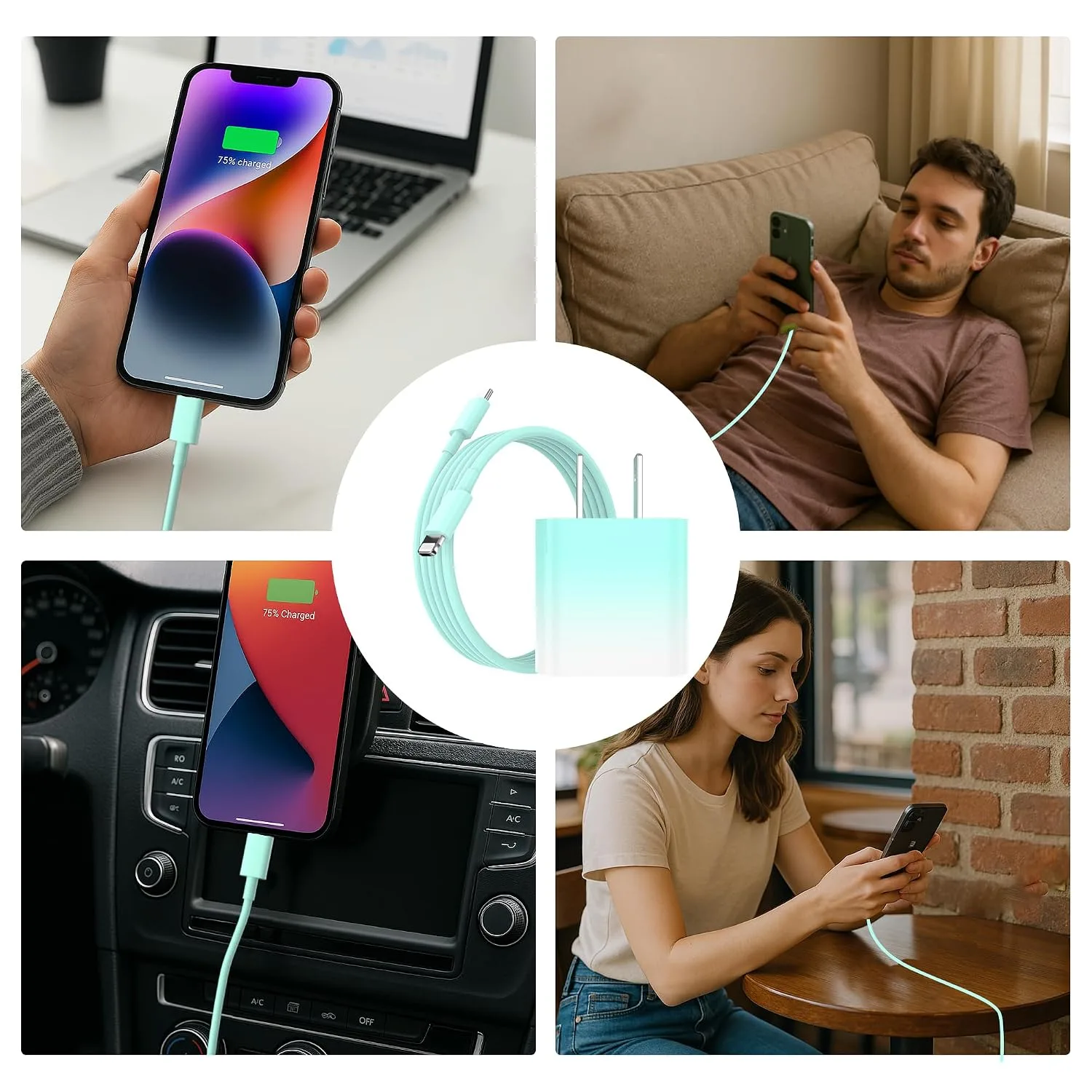 iPhone Charger Fast Charger,USB C Charger 4 Pack, 6FT Lightning Cable