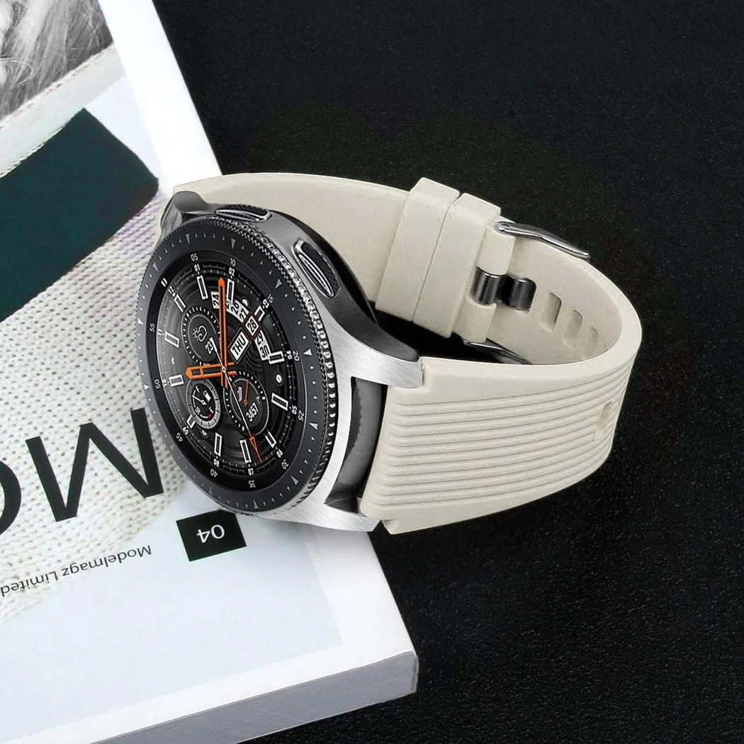 HSWAI Compatible with Samsung Galaxy Watch 46mm Bands/Gear S3 Frontier, Classic Watch Bands/Galaxy Watch 3 Bands 45mm, 22mm Soft Silicone Bands Bracelet Sports Strap for Men & Women.