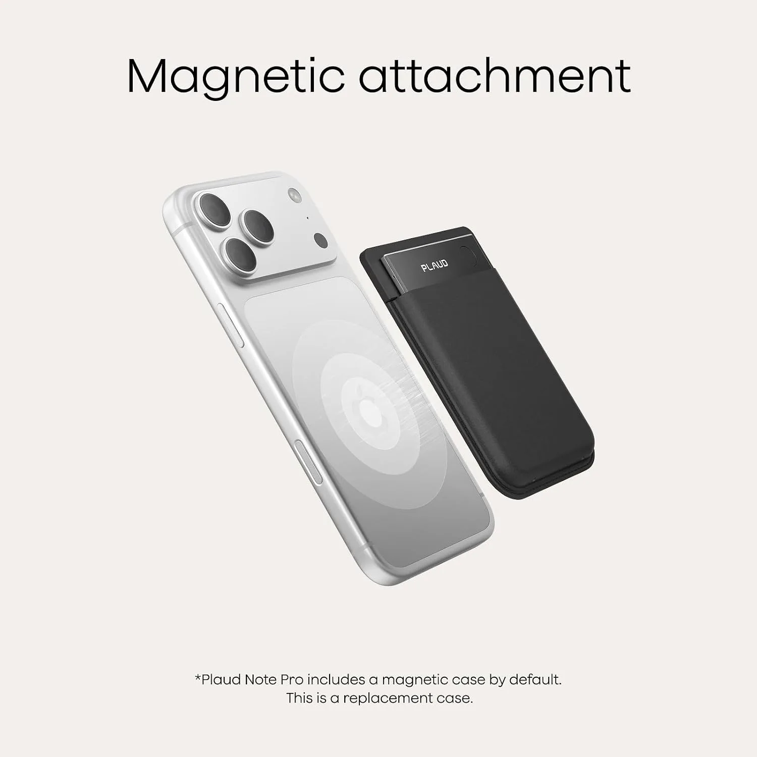 Replacement Magnetic Case for Plaud Note Pro AI Voice Recorder, Black