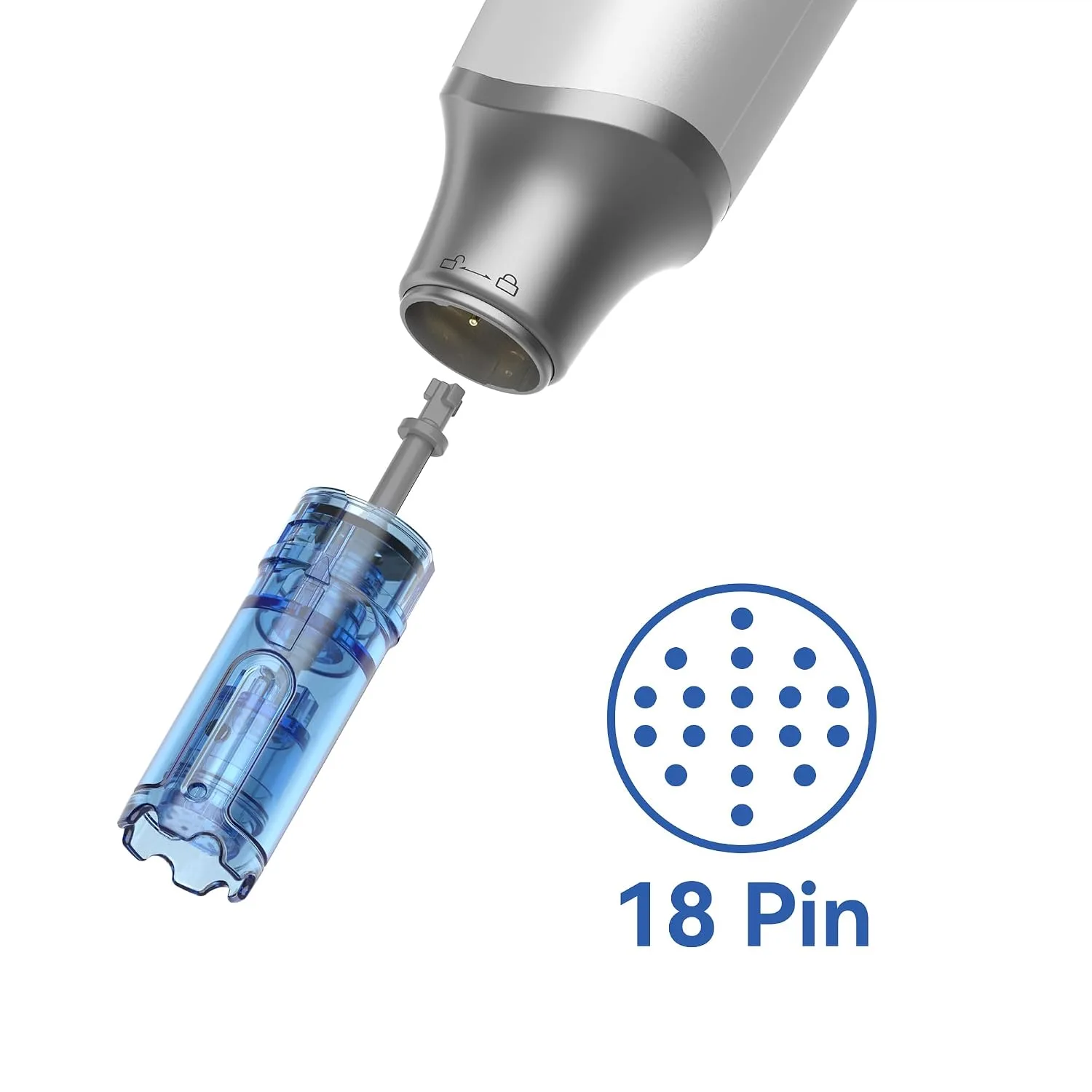 Microneedling Cartridges (10 Pcs 18 Pin) for dr Pen Microneedle Machine M9, for cosmetic skin use only