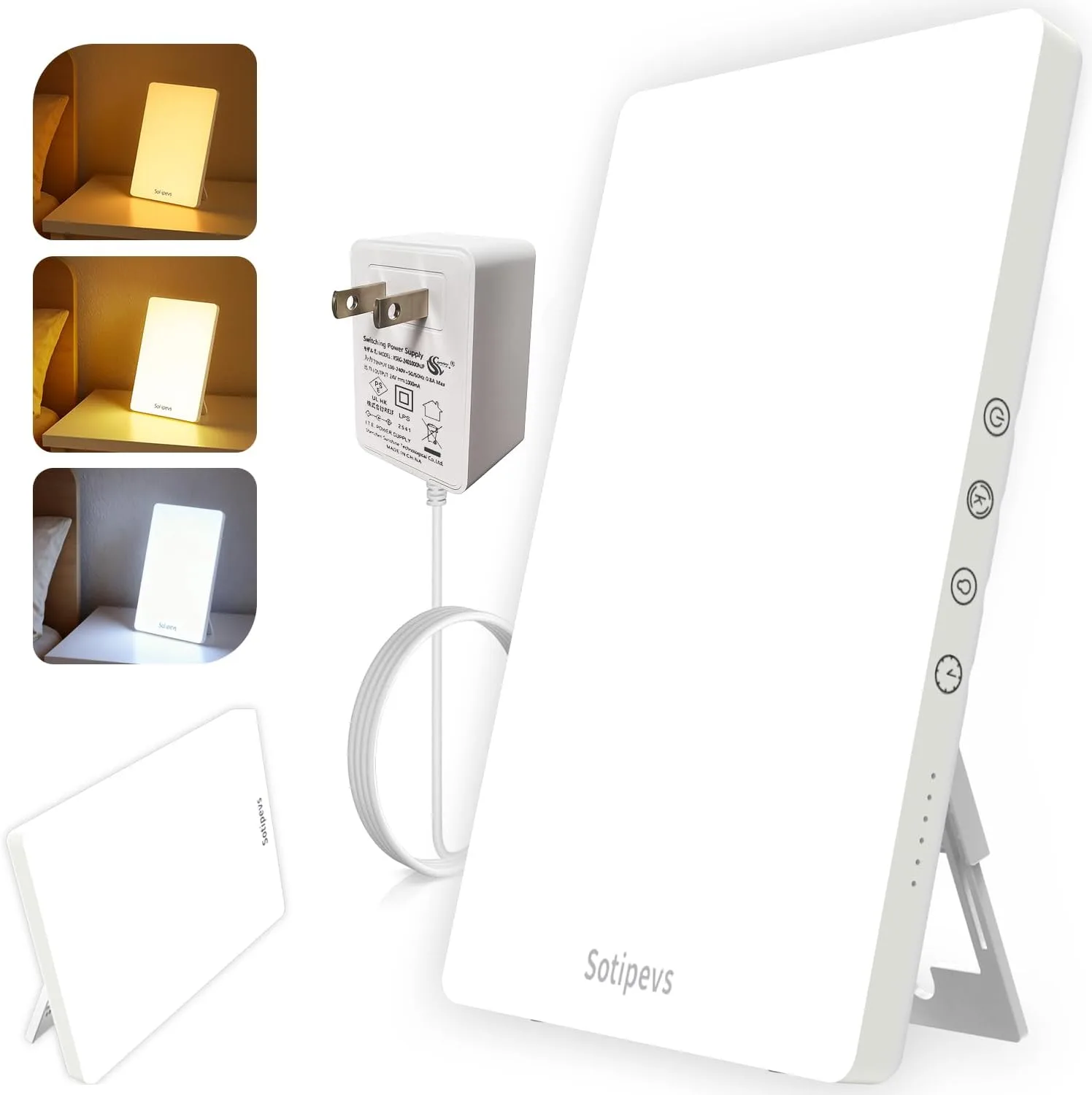 Sotipevs Light Therapy Lamp, 15,000 Lux Sunlight Lamp, Adjustable Brightness UV-Free, Touch Control Sun Lamp with Memory Function Timer - Ideal for Home Office Desk Use