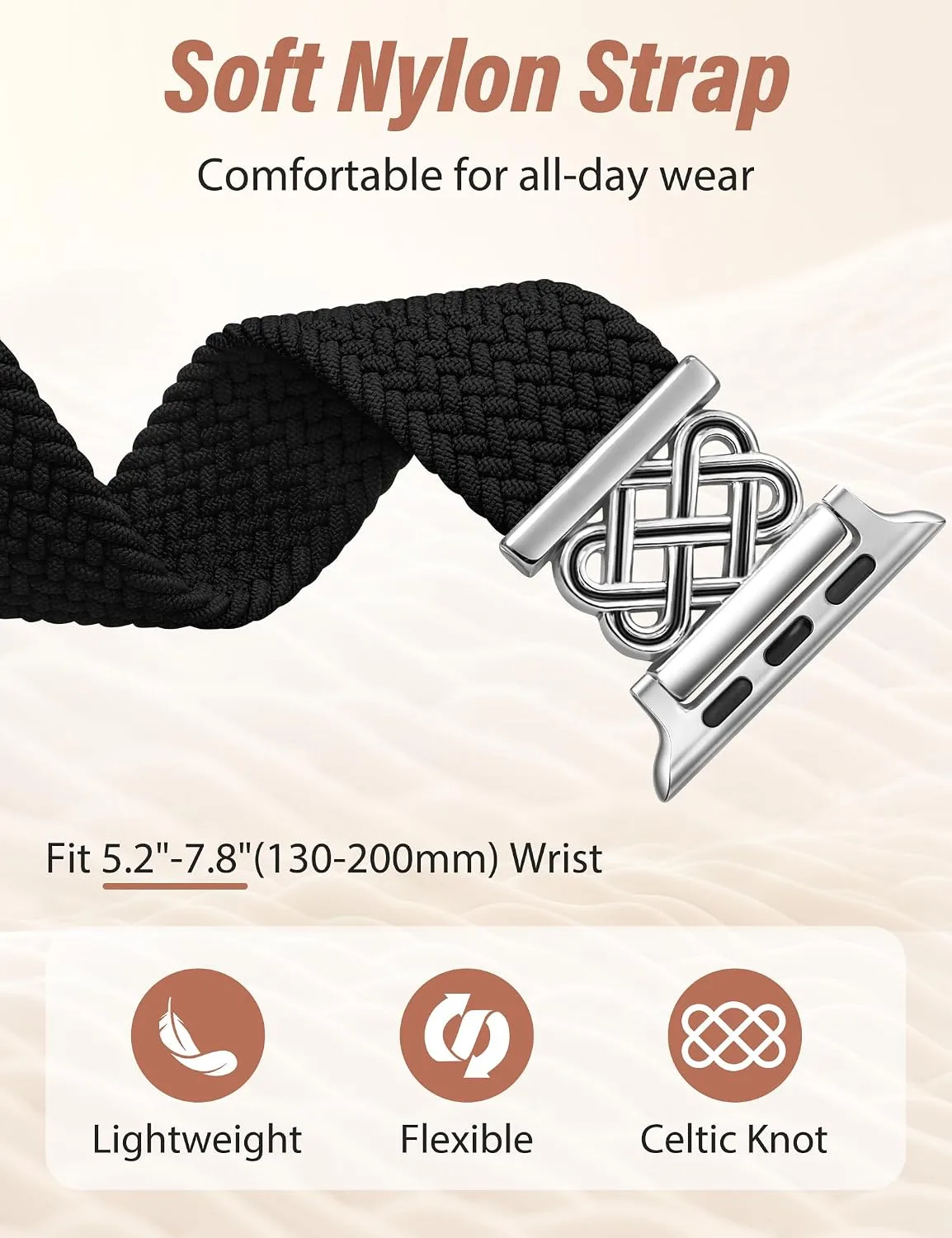 Braided Stretchy Band with Magnetic Clasp for Apple Watch Bands Women Men