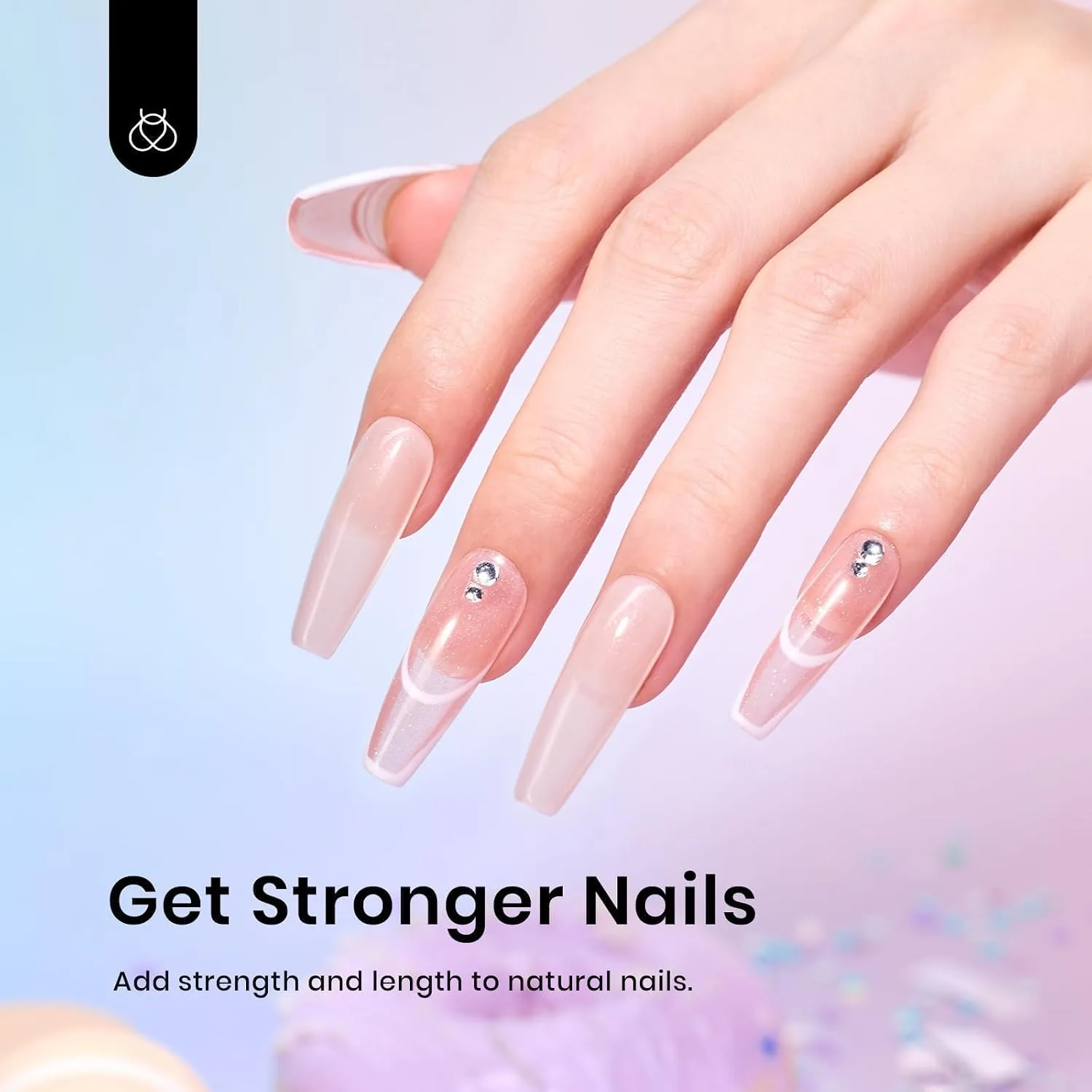 Beetles Builder Gel Set, 6 Colors Glitter Shimmer 8 in 1 Builder Nail Gel