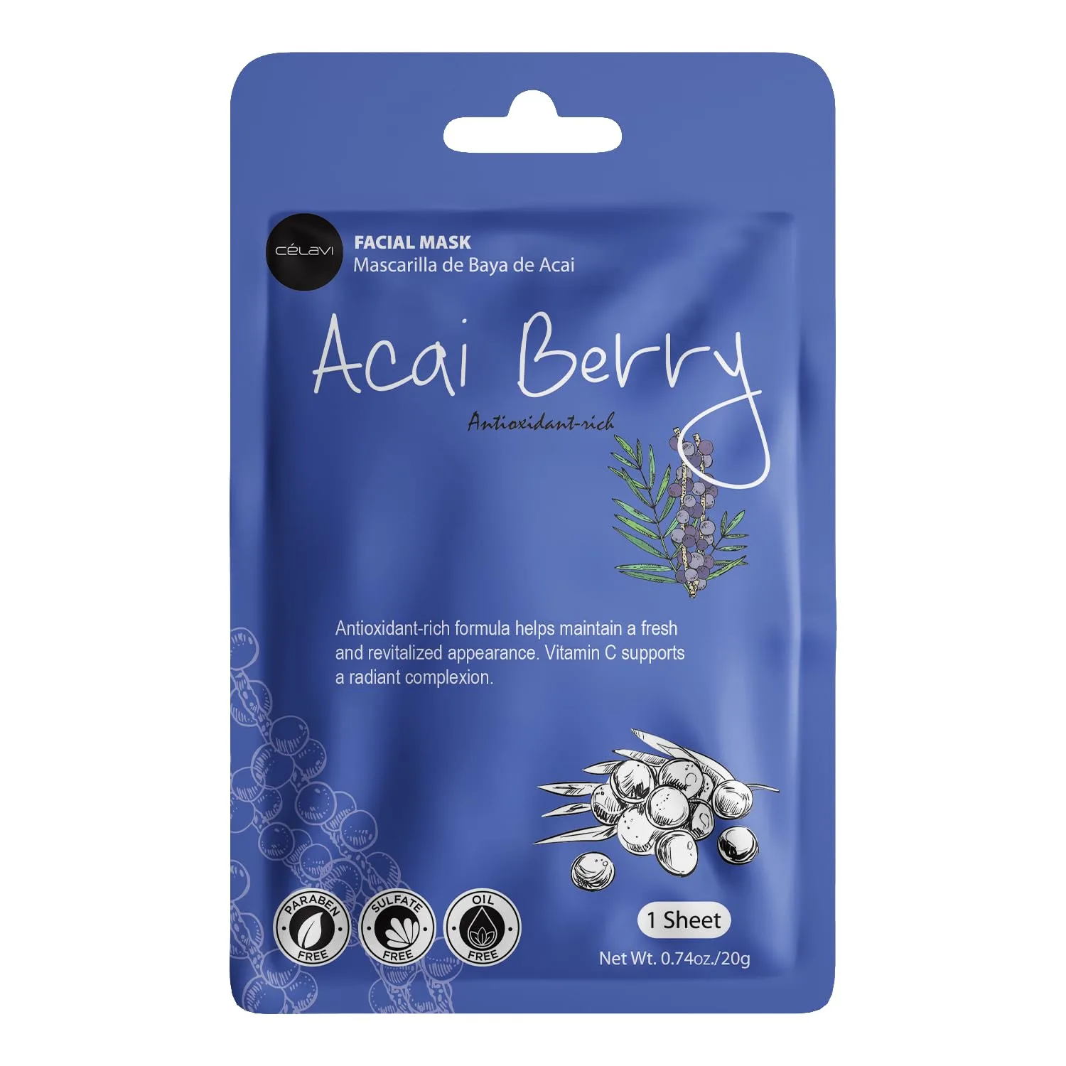 Celavi Korean Face Mask Sheet Set, Spa Masks, 12 Pack Rice