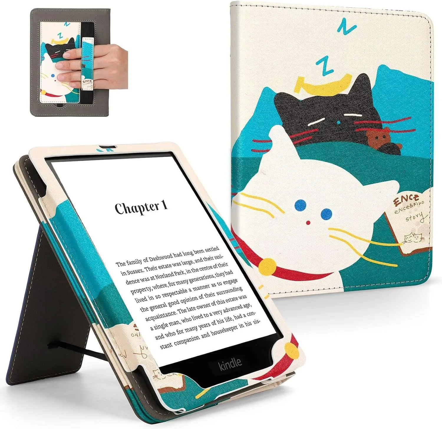 Case for 6" Kindle Paperwhite (10th/7th/6th/5th Generation),Black White Cat