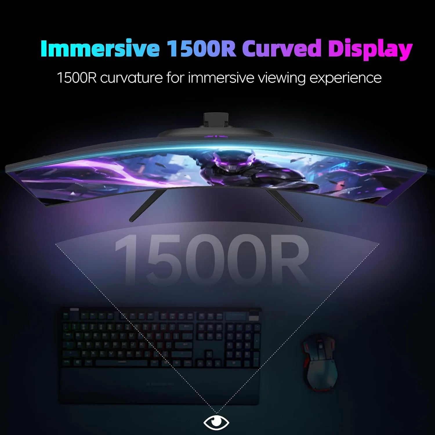 KTC 27 Inch 1440p 200Hz Curved Gaming Monitor, WQHD 200Hz/HD 400Hz, H27S5